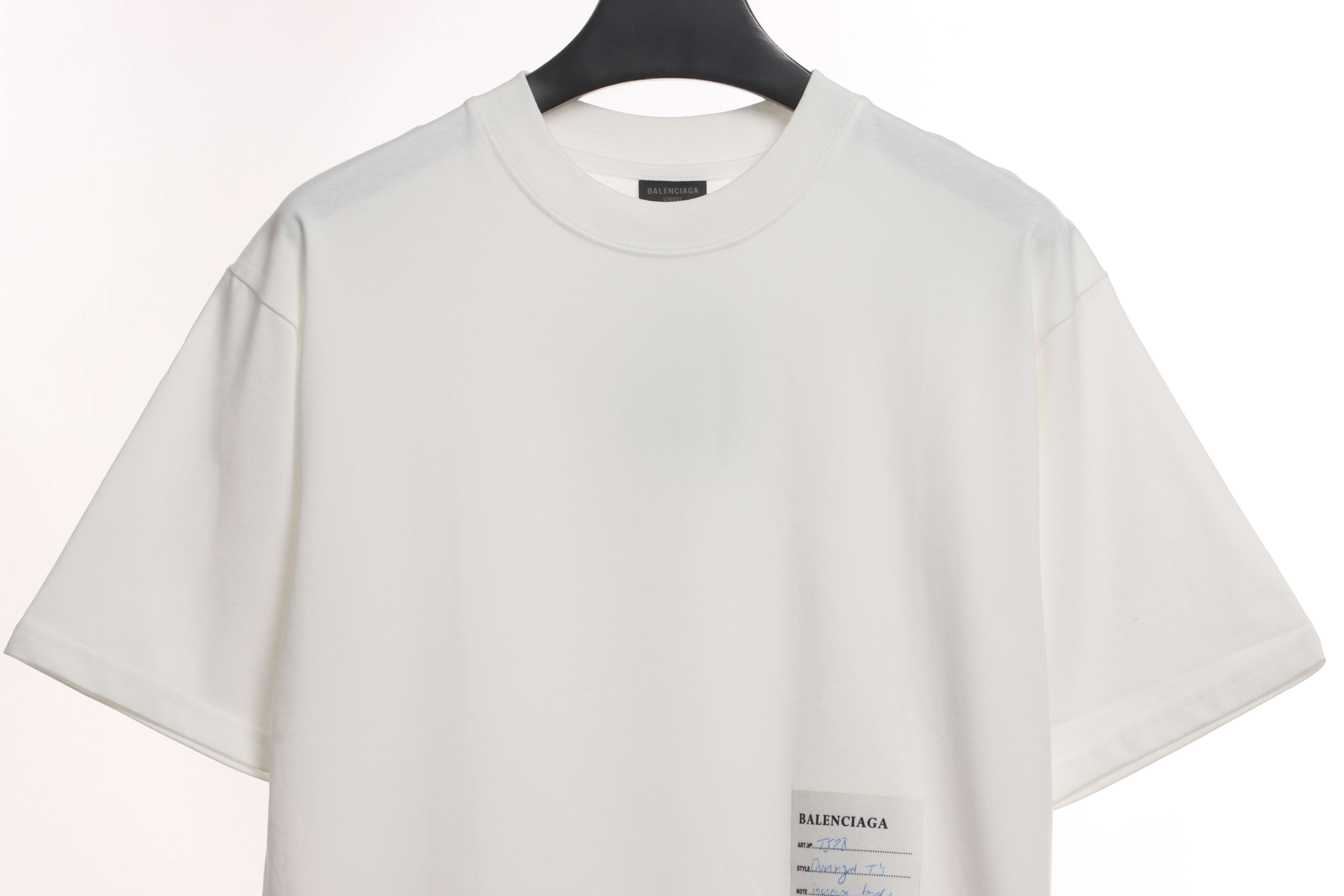 Balenciaga hem signature patch short sleeve white