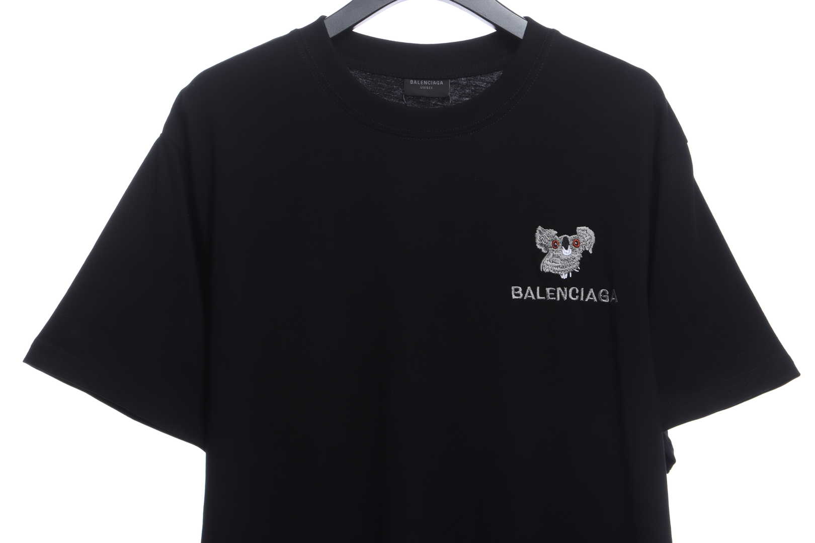 Balenciaga Koala Embroidered Logo Short Sleeve Black