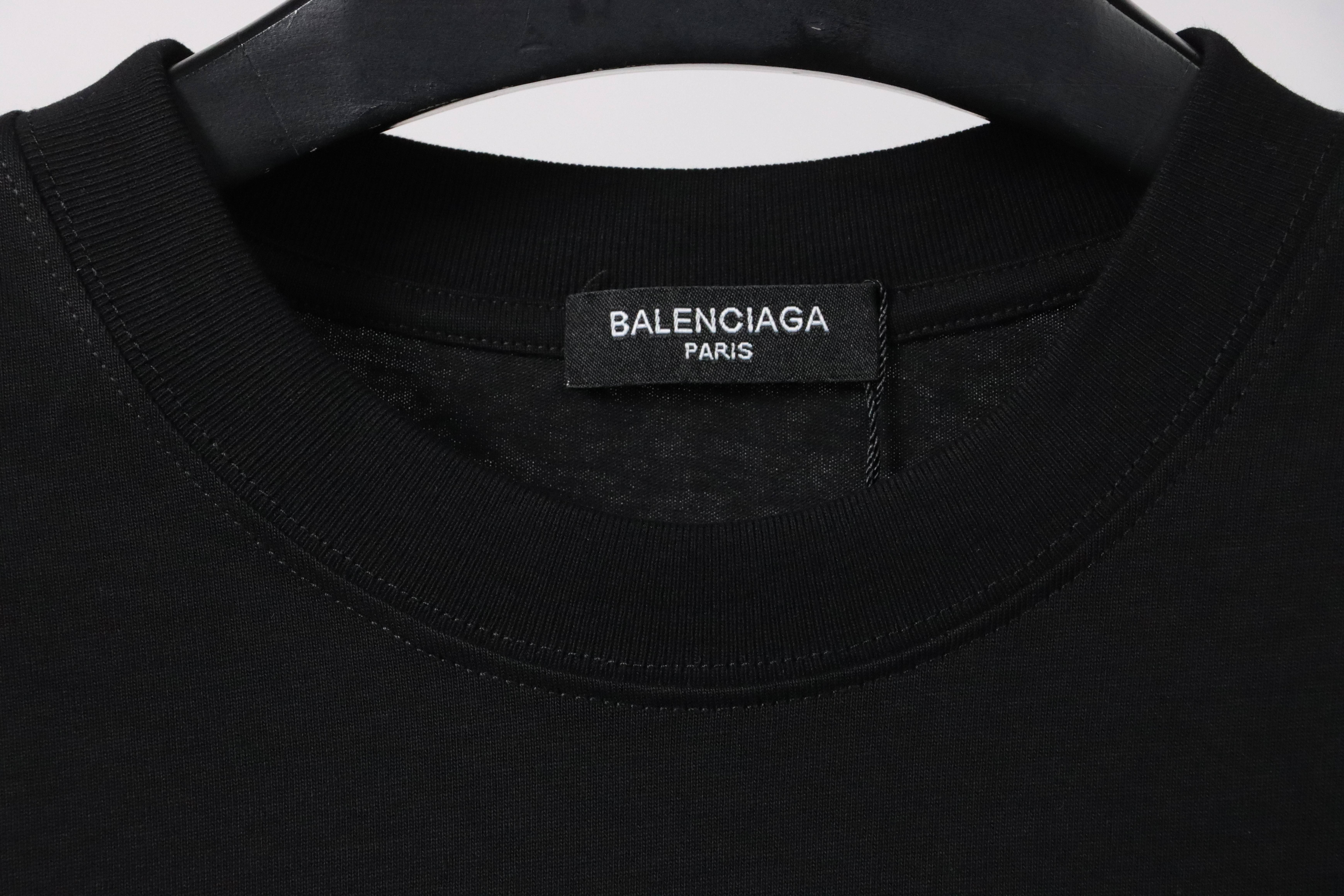 Balenciaga Limited Edition Tape Embossed Short Sleeve black