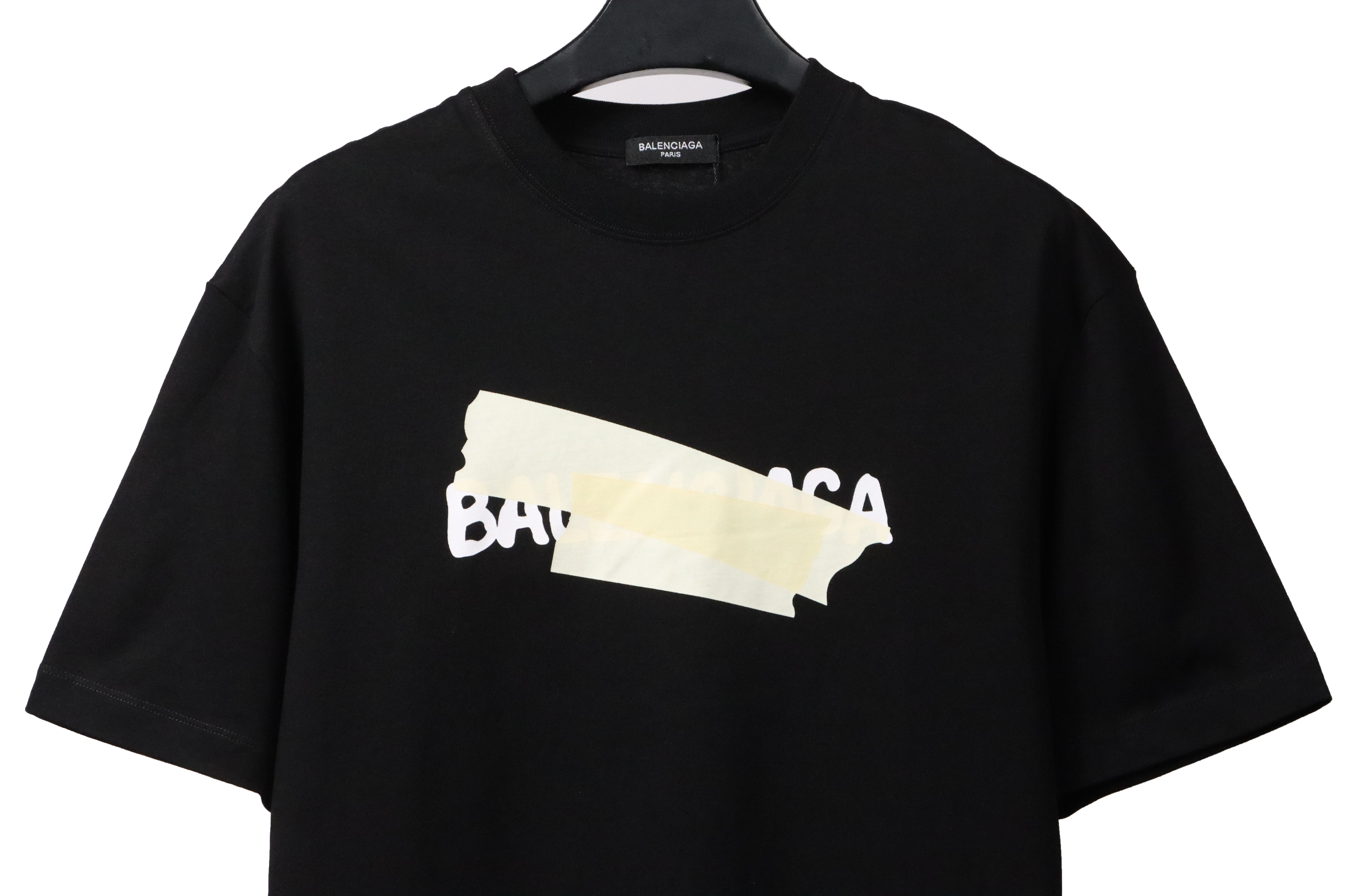 Balenciaga Limited Edition Tape Embossed Short Sleeve black