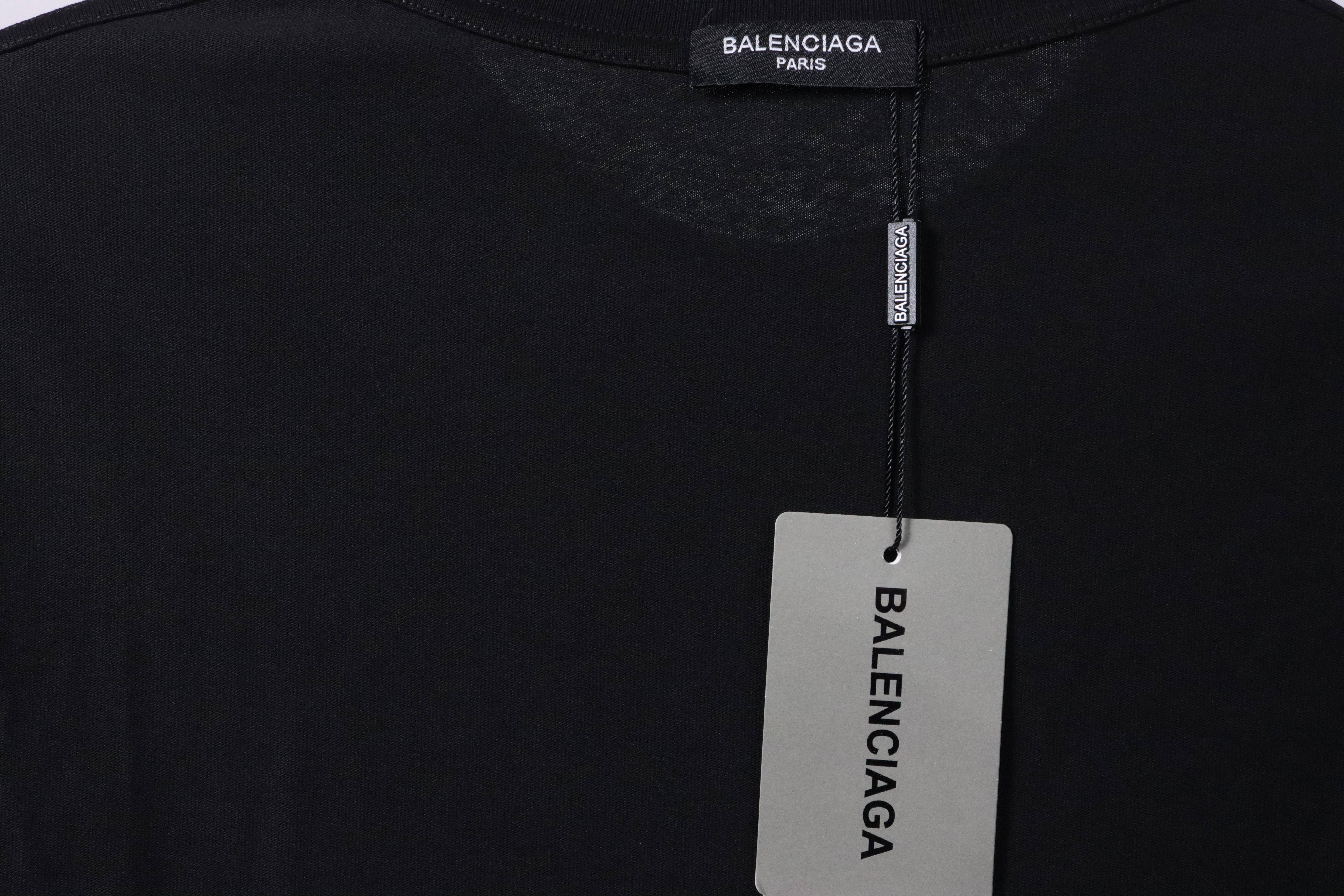 Balenciaga Limited Edition Tape Embossed Short Sleeve black