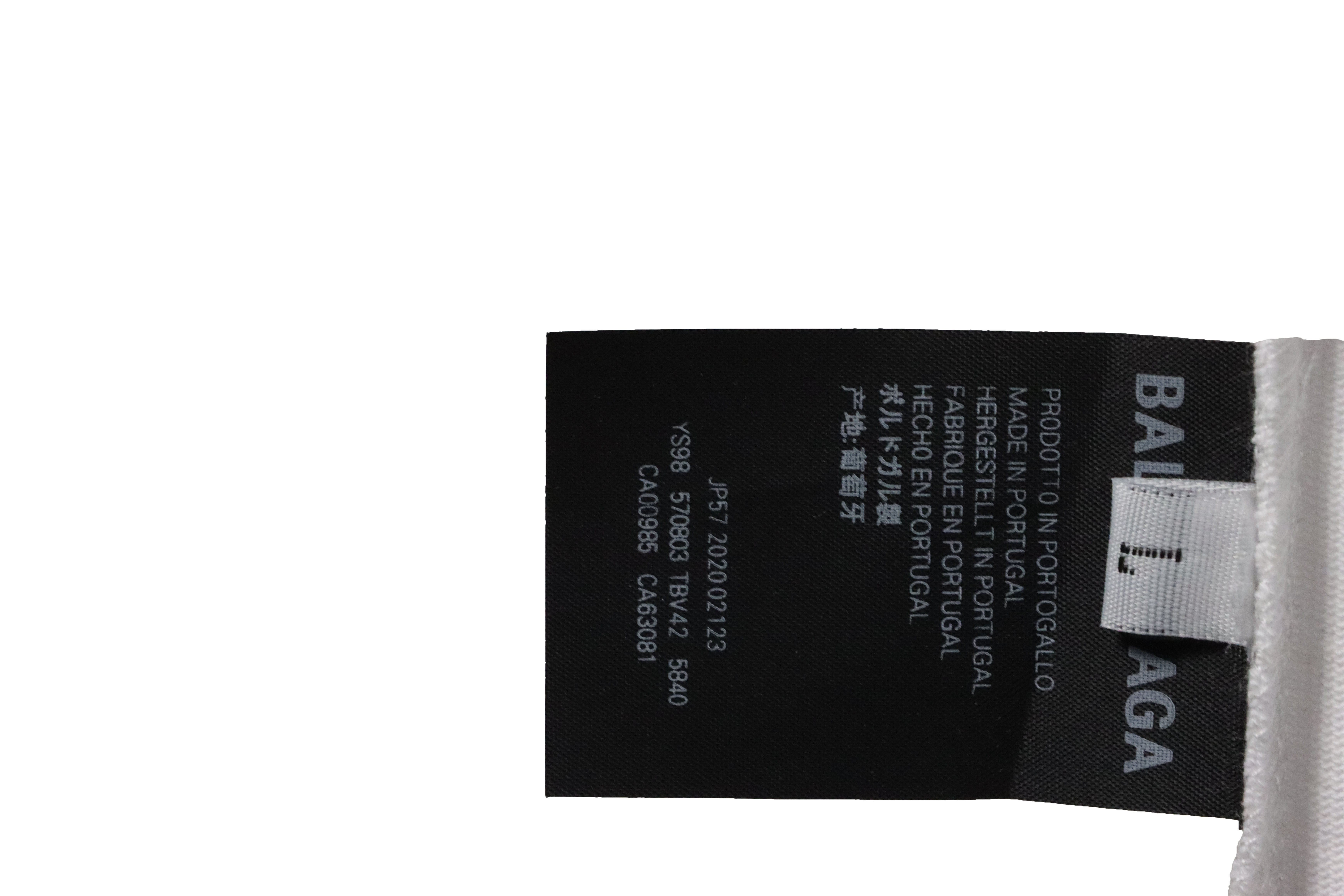 Balenciaga Limited Edition Tape Embossed Short Sleeve White