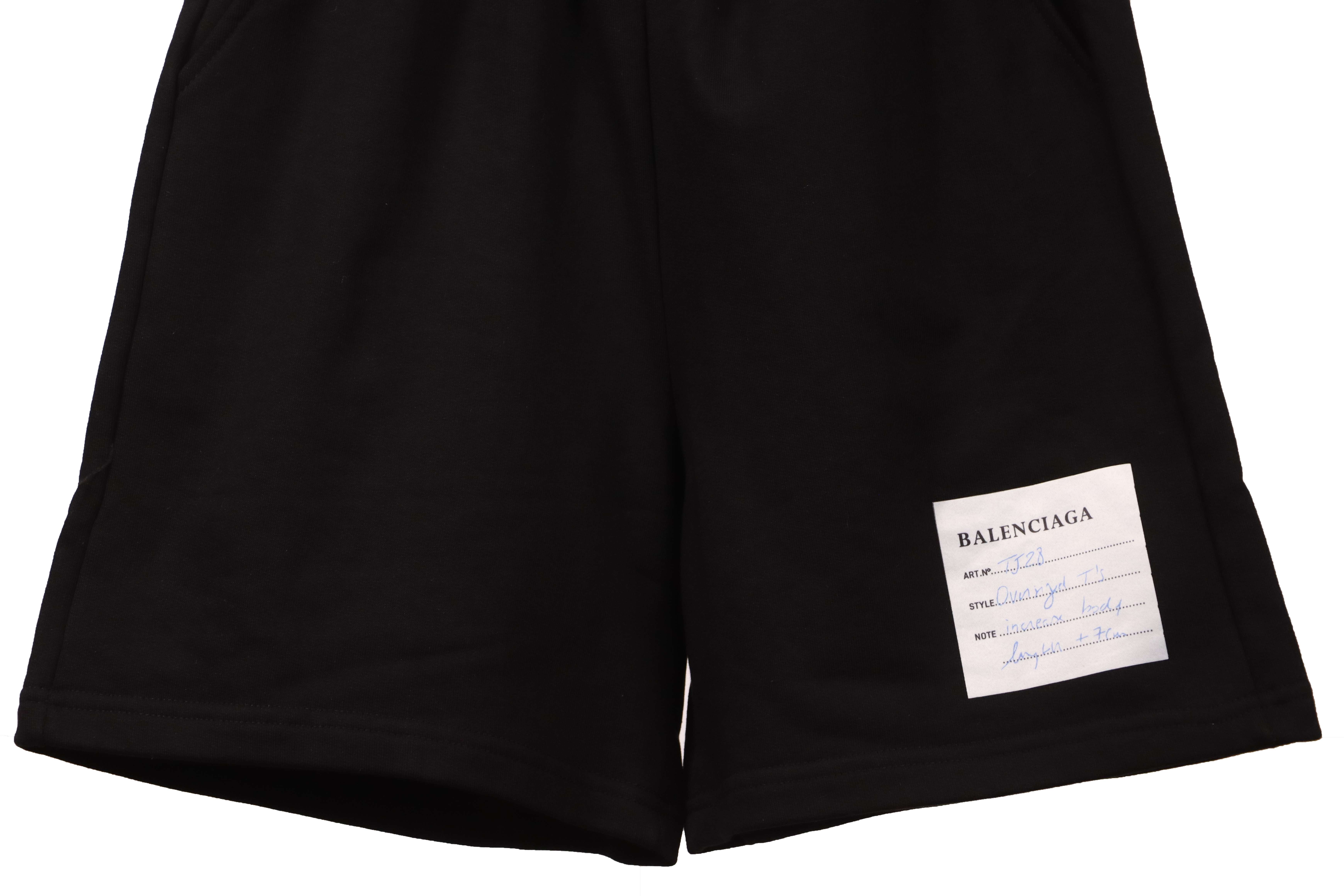 Balenciaga Lockheed Signature Tape Shorts Black