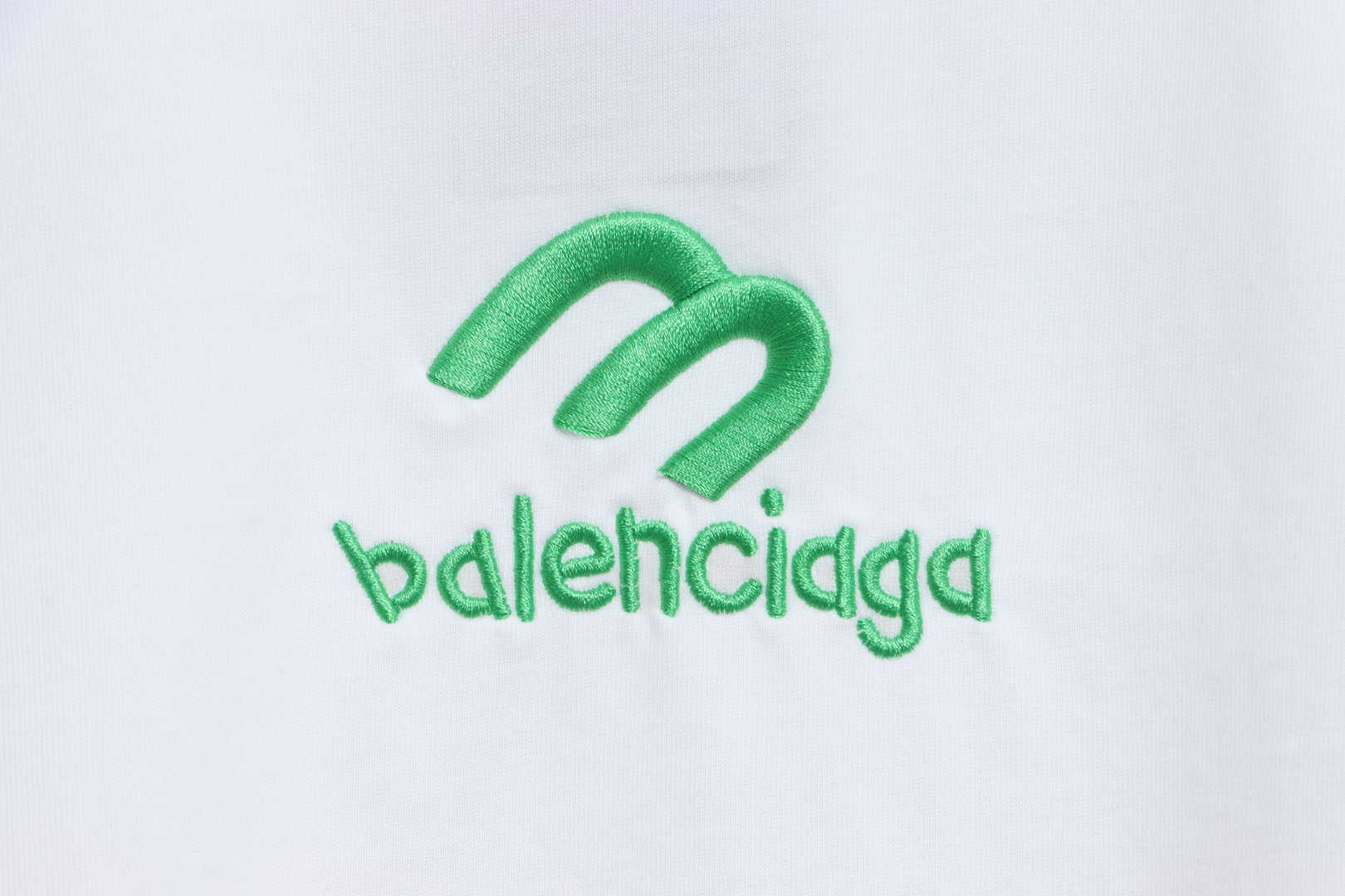 Balenciaga M Logo Embroidered Short Sleeve White