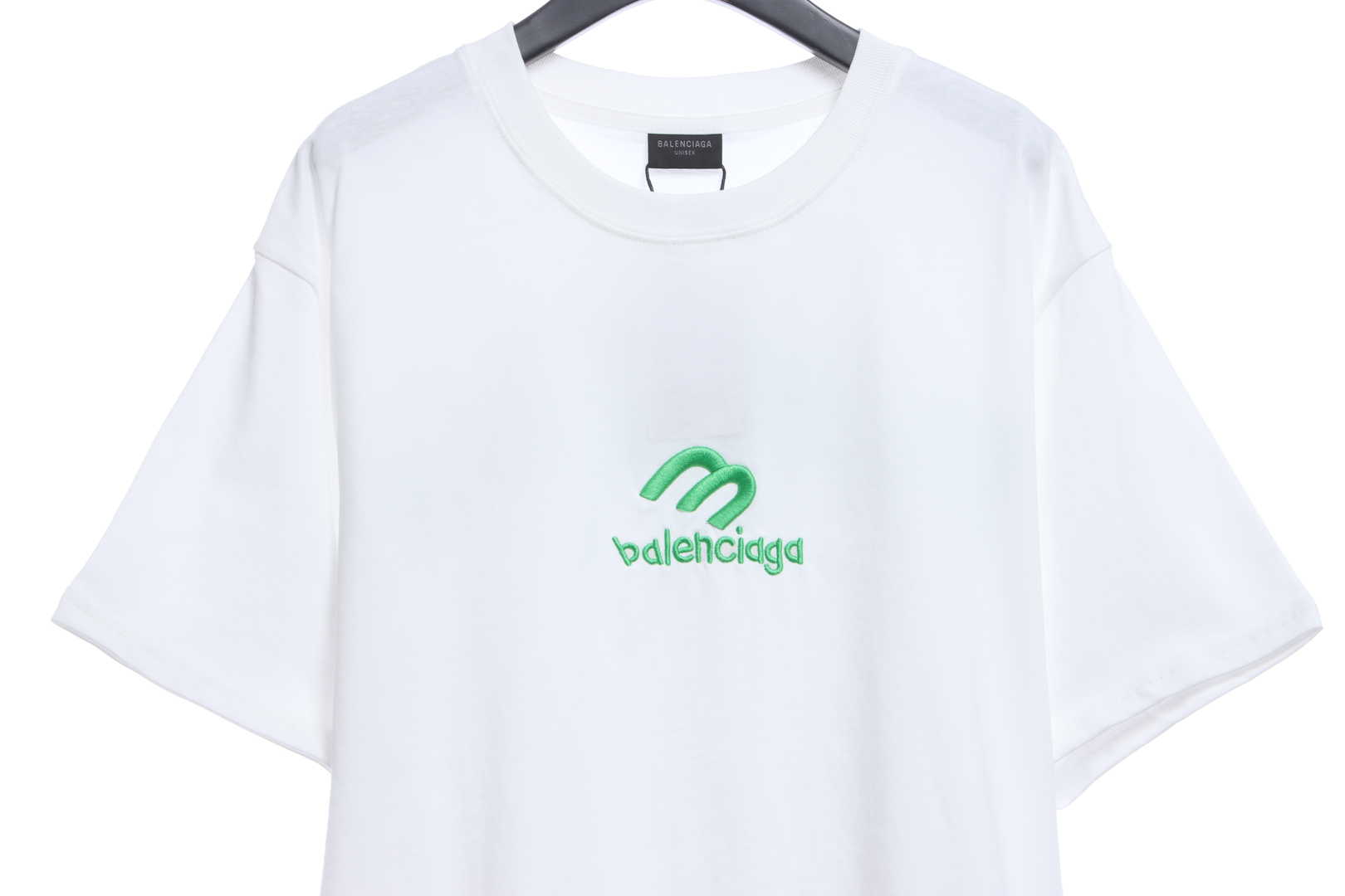 Balenciaga M Logo Embroidered Short Sleeve White