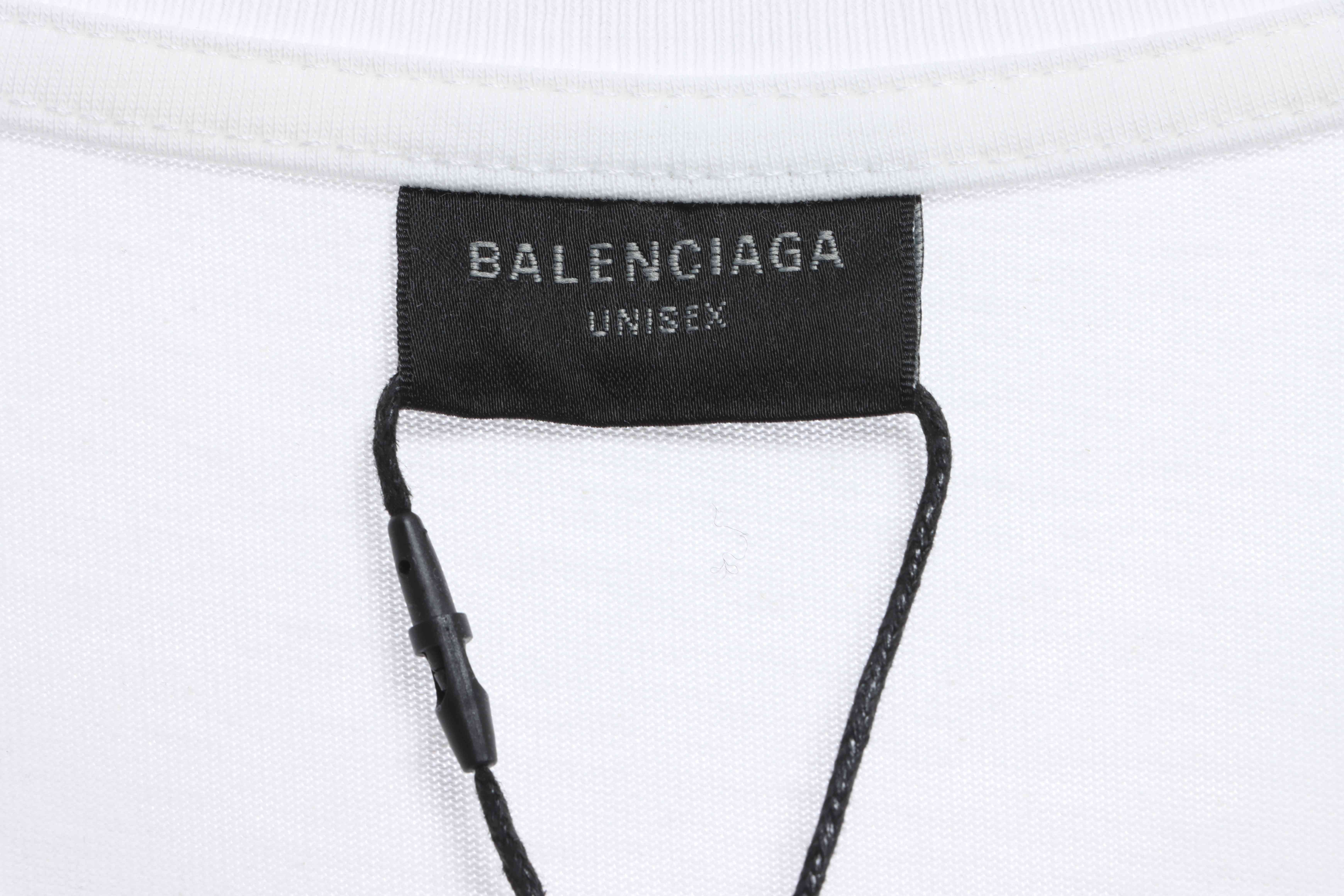 Balenciaga Mailbox Printed Short Sleeve White