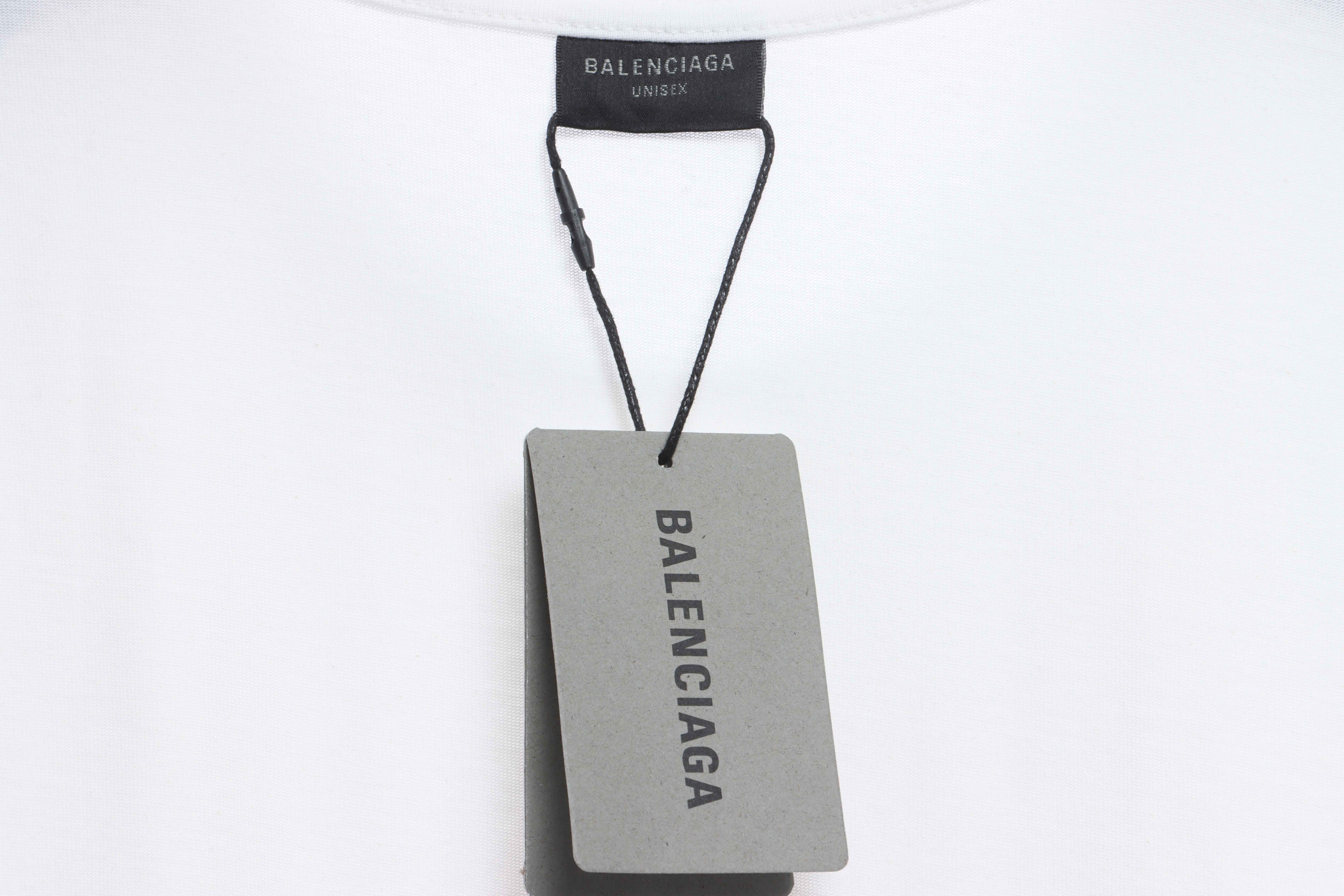 Balenciaga Mailbox Printed Short Sleeve White