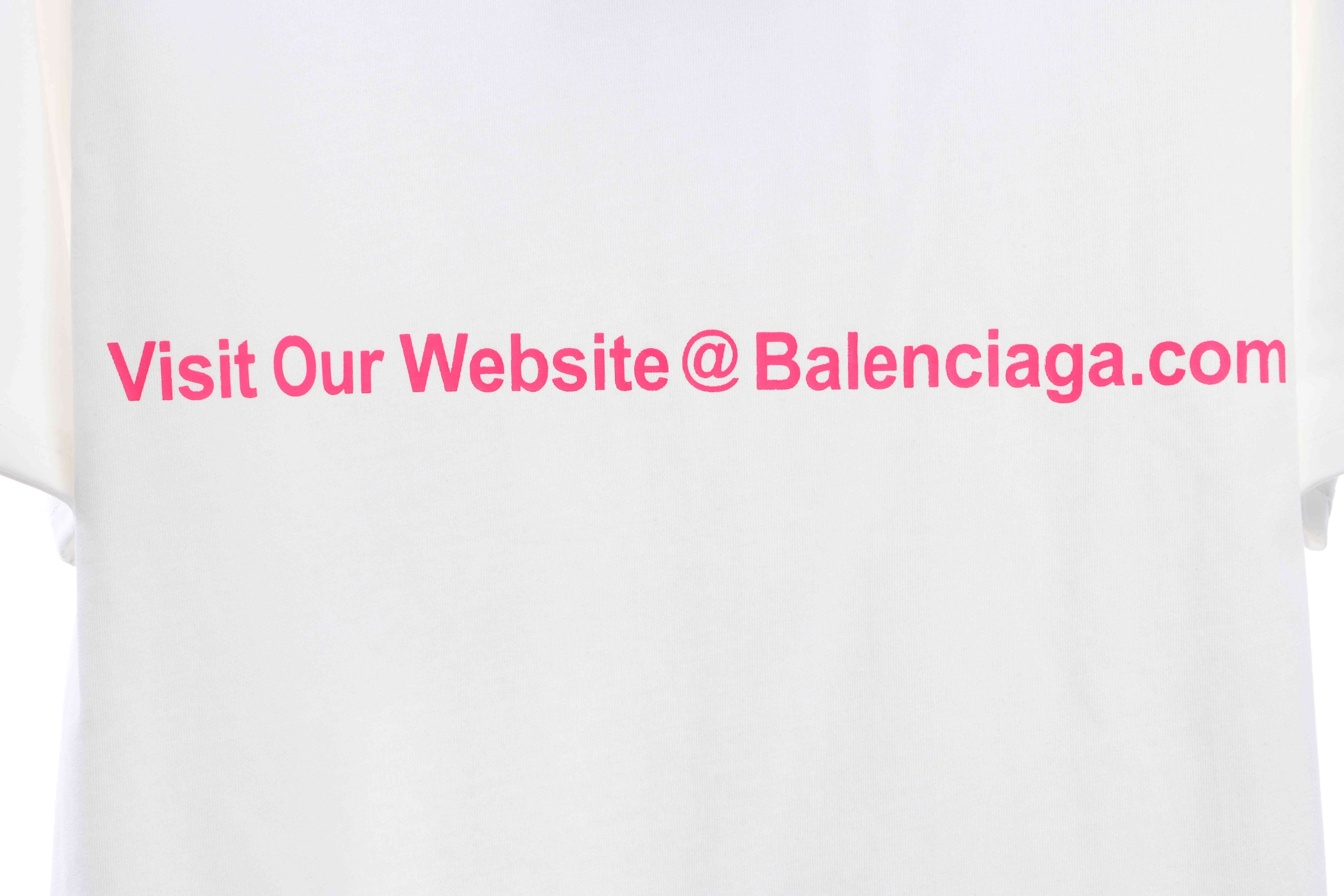 Balenciaga Mailbox Printed Short Sleeve White