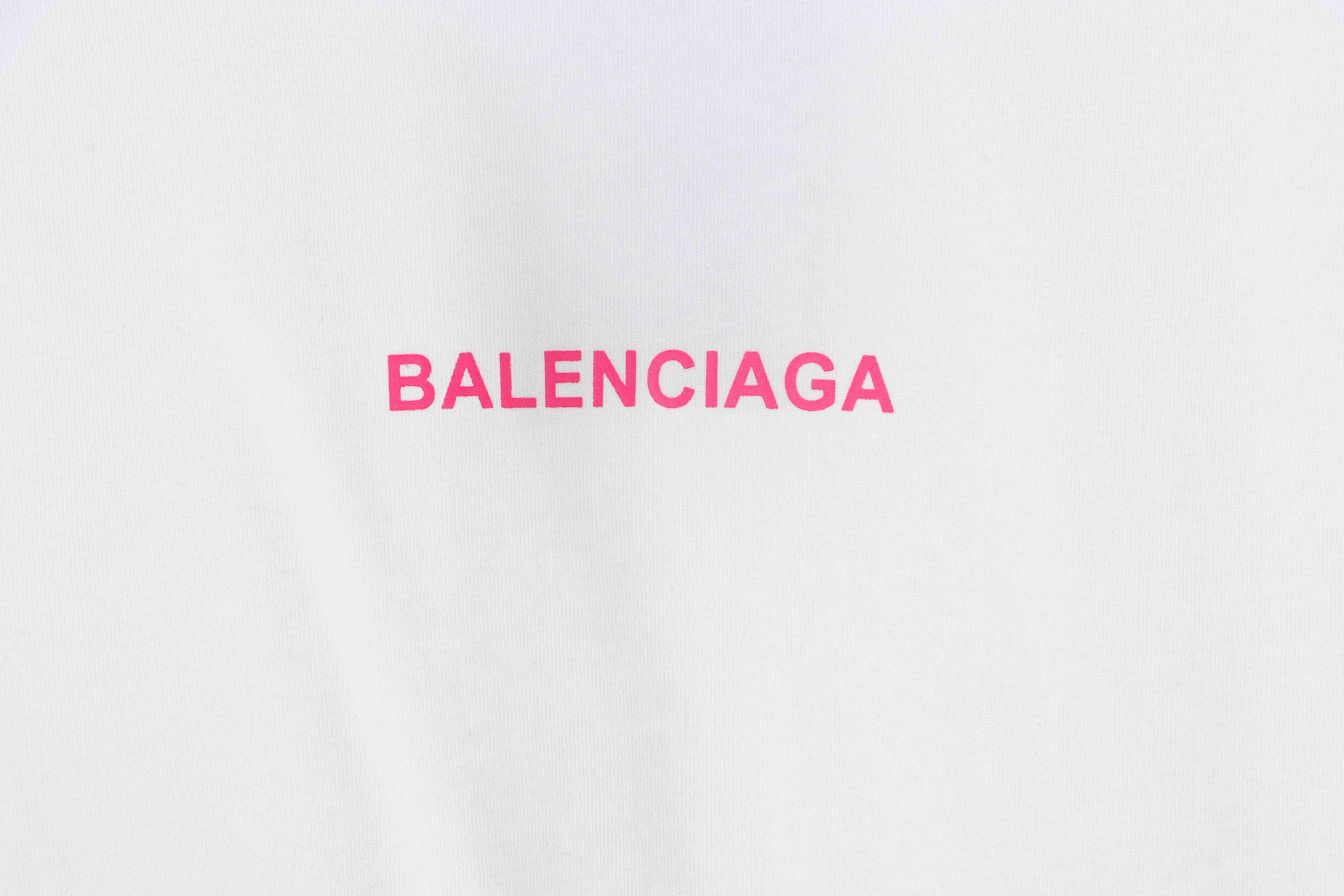 Balenciaga Mailbox Printed Short Sleeve White