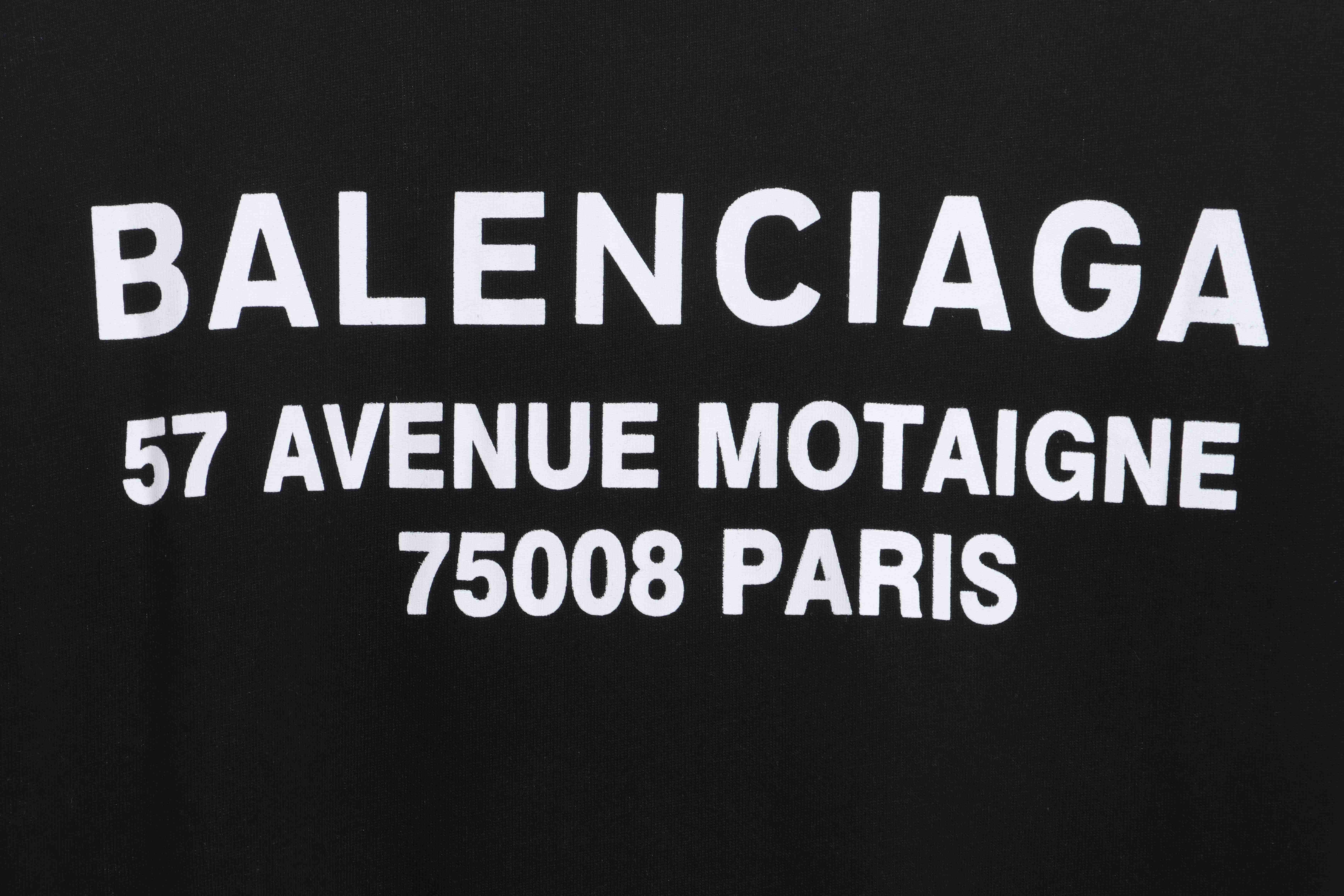 Balenciaga Melt English Print Short Sleeve Black