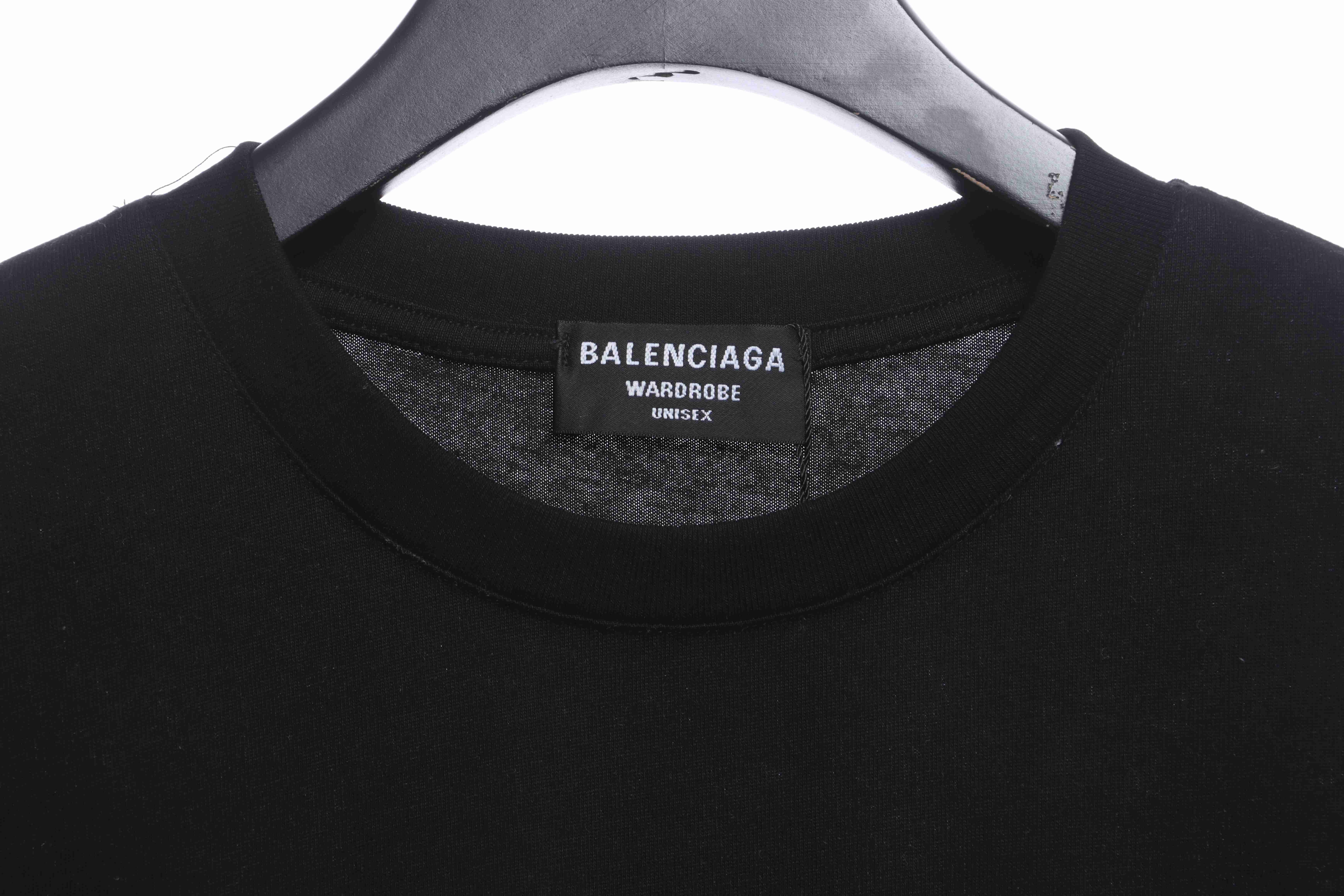 Balenciaga Melt English Print Short Sleeve Black