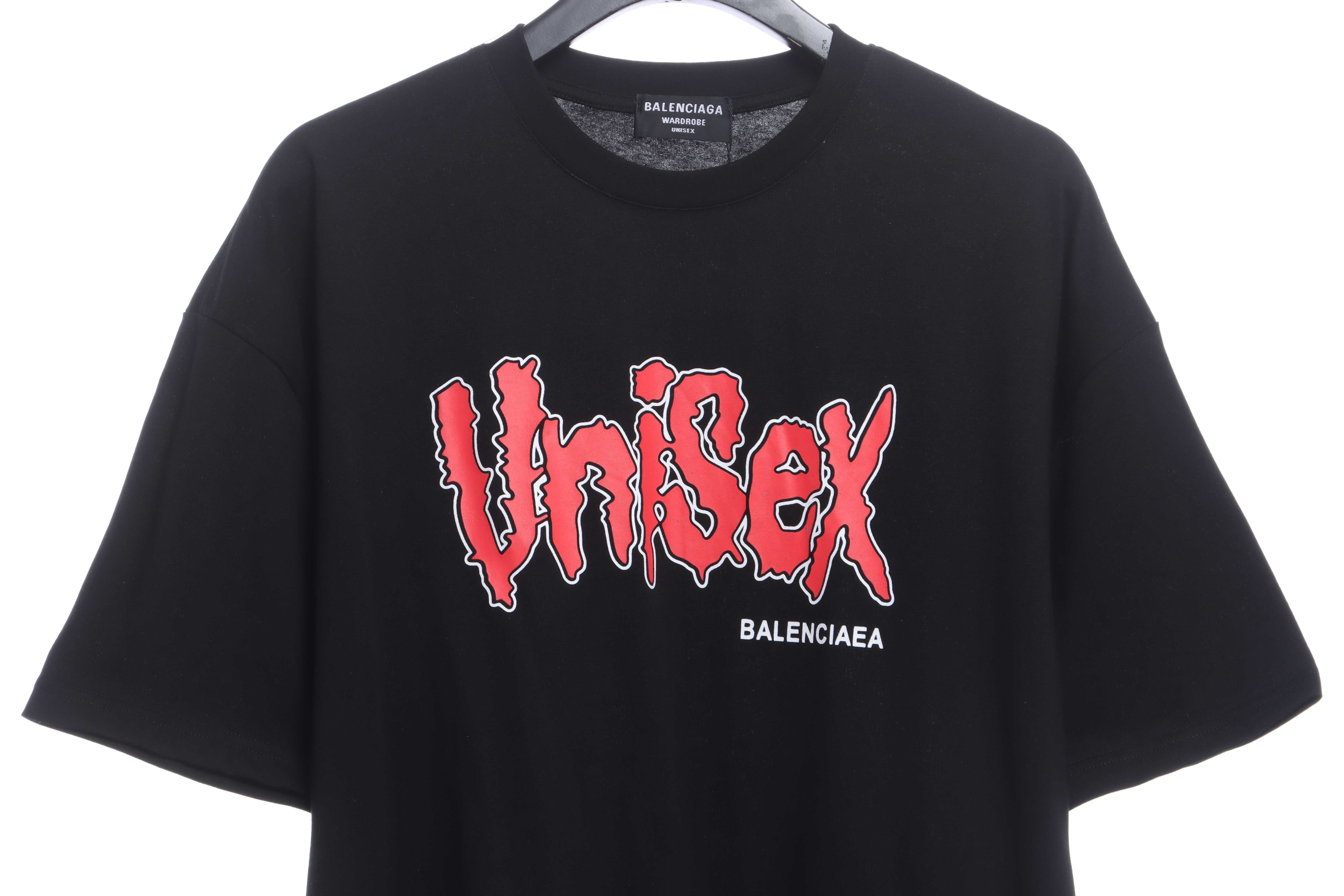 Balenciaga Melt English Print Short Sleeve Black