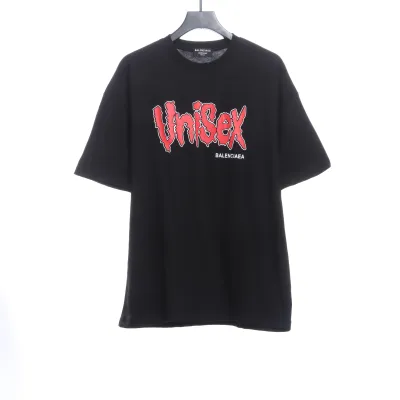 Balenciaga Melt English Print Short Sleeve Black 01