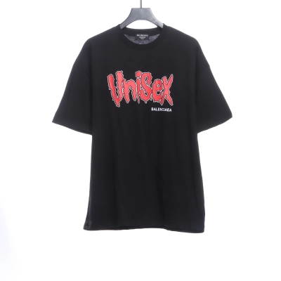 Balenciaga Melt English Print Short Sleeve Black 01