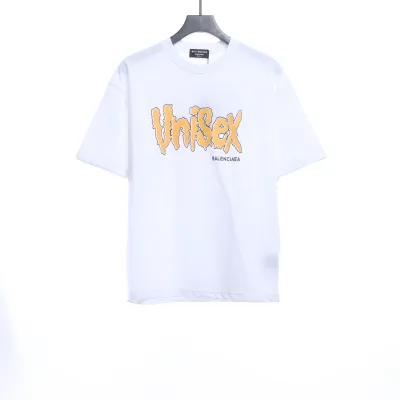 Balenciaga Melt English Print Short Sleeve White 01