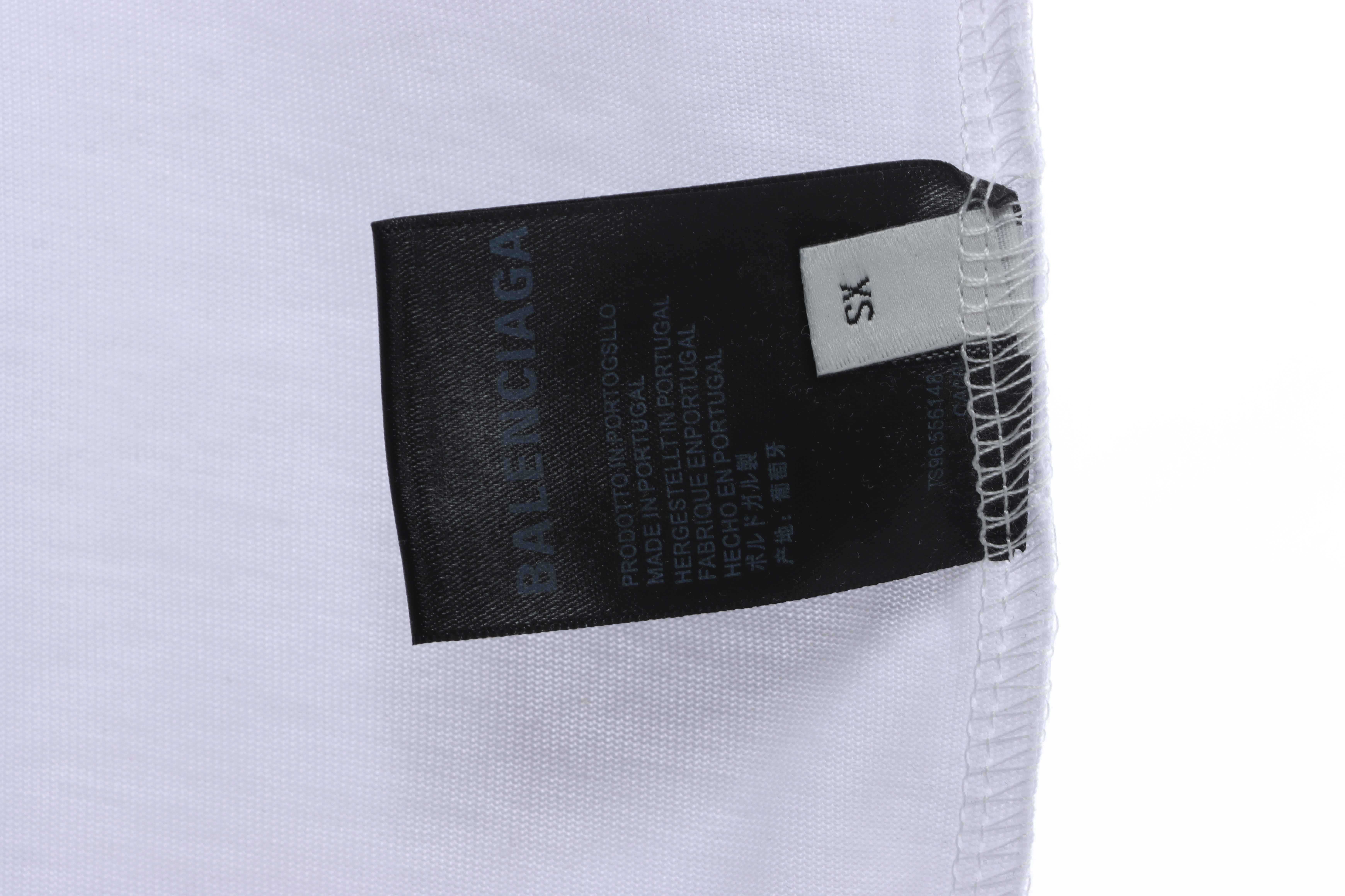 Balenciaga Melt English Print Short Sleeve White