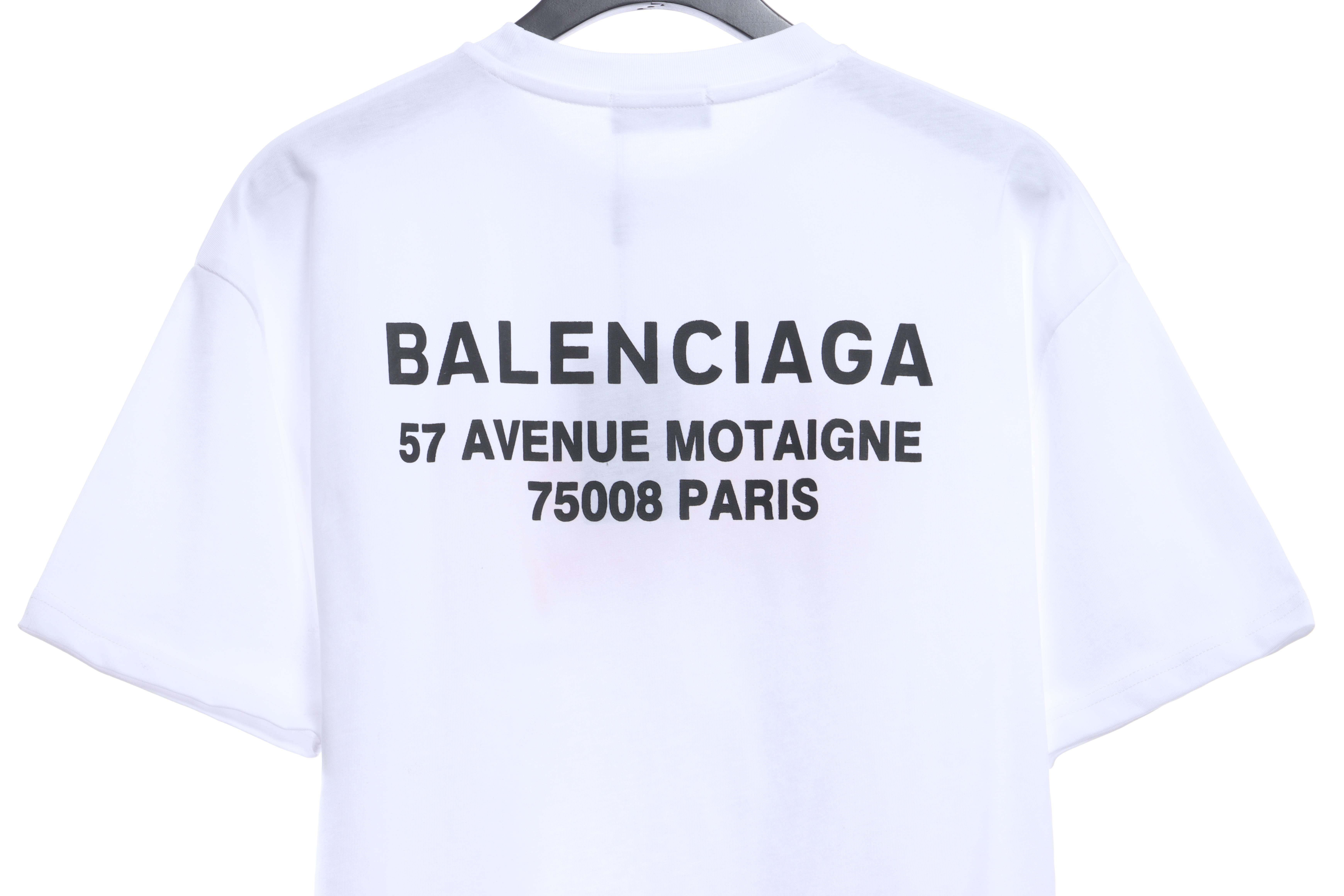 Balenciaga Melt English Print Short Sleeve White