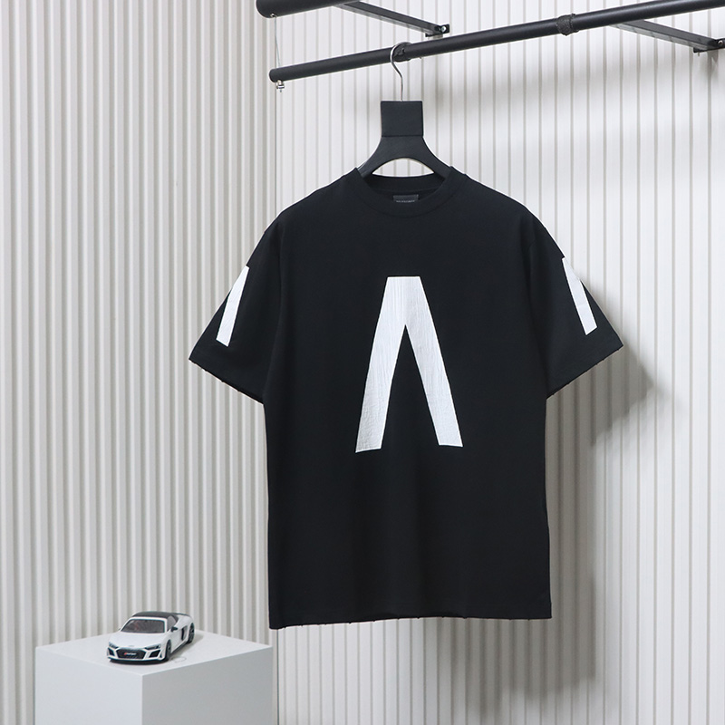 Balenciaga Music Capsule Collection Cracked Arrow Print Short Sleeve Black