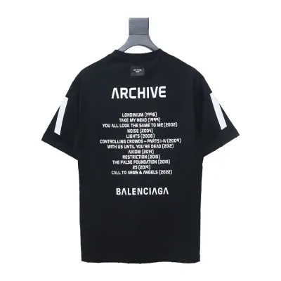 Balenciaga Music Capsule Collection Cracked Arrow Print Short Sleeve Black 02