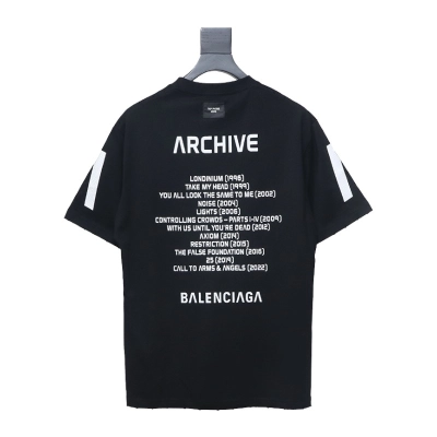 Balenciaga Music Capsule Collection Cracked Arrow Print Short Sleeve Black 02
