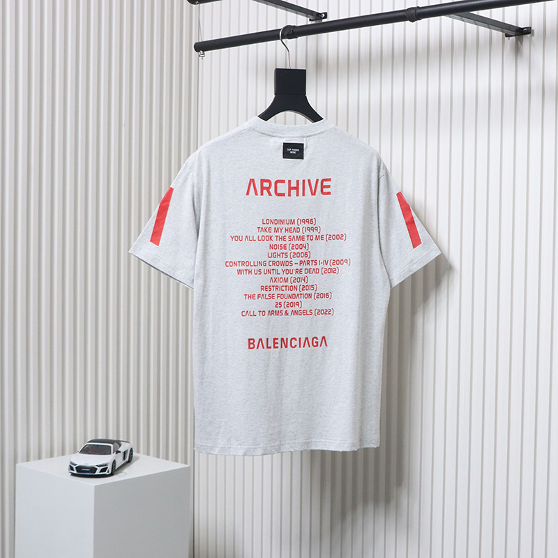 Balenciaga Music Capsule Collection Cracked Arrow Print Short Sleeve White