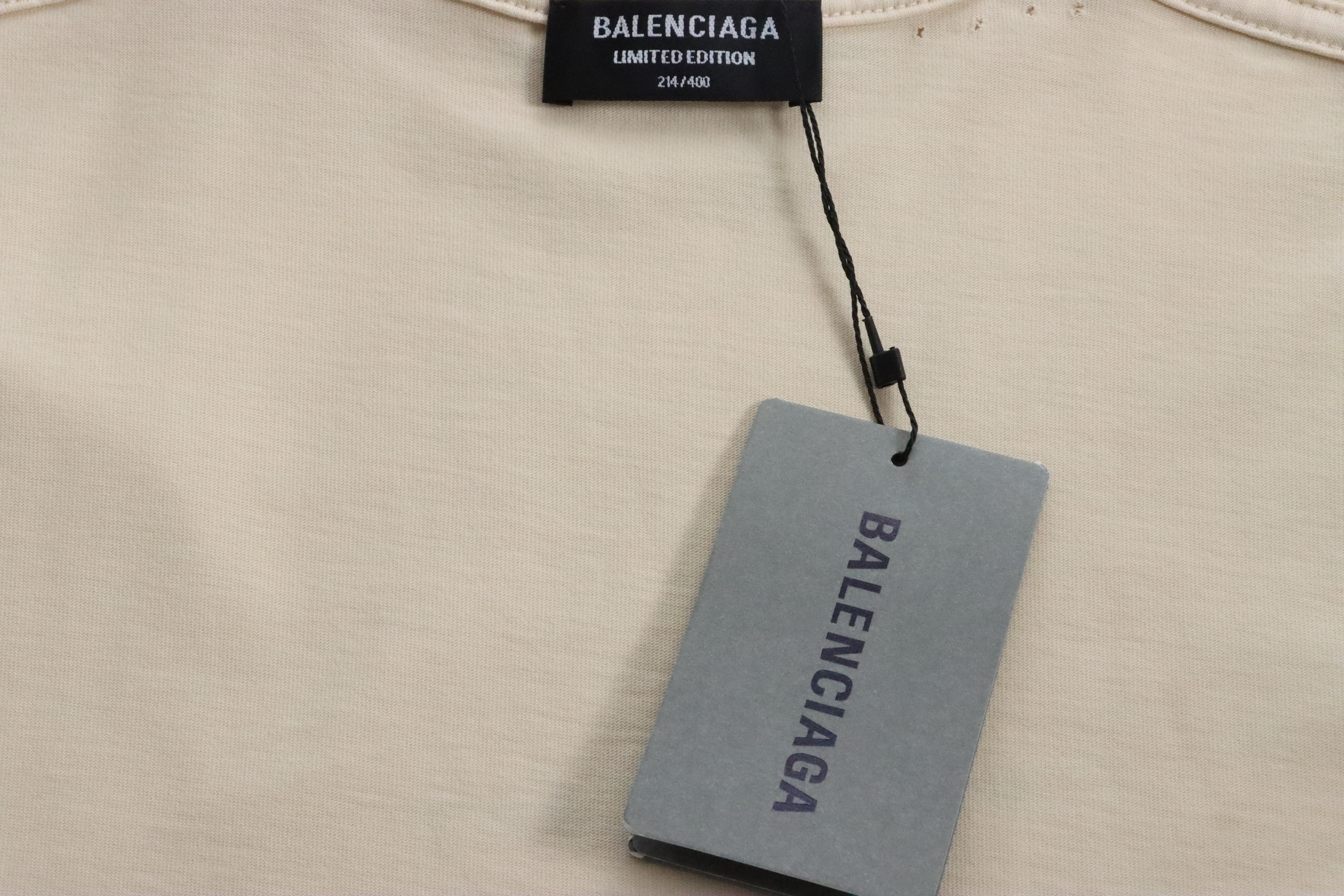 Balenciaga Musical Note Print Short Sleeve Khaki