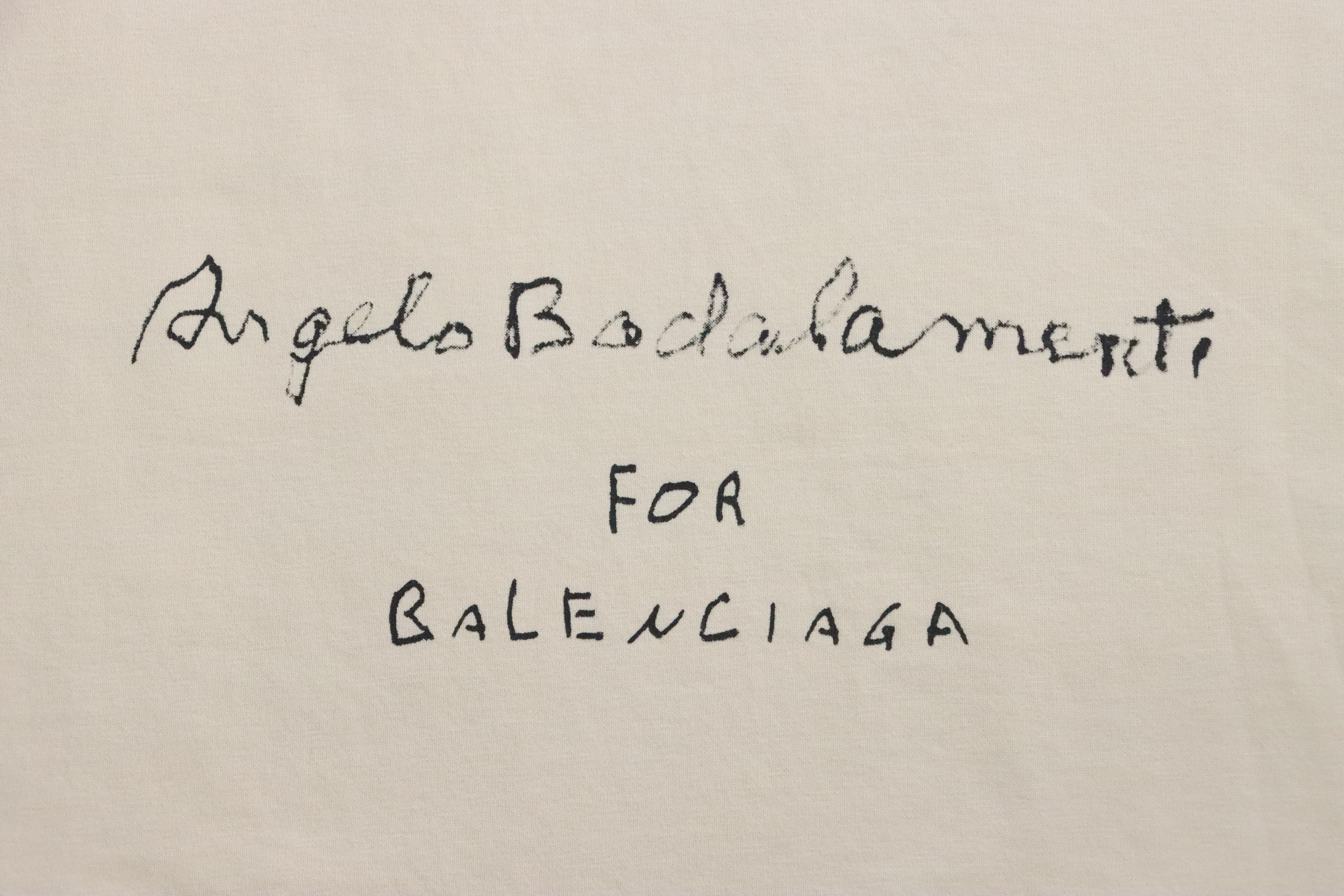 Balenciaga Musical Note Print Short Sleeve Khaki