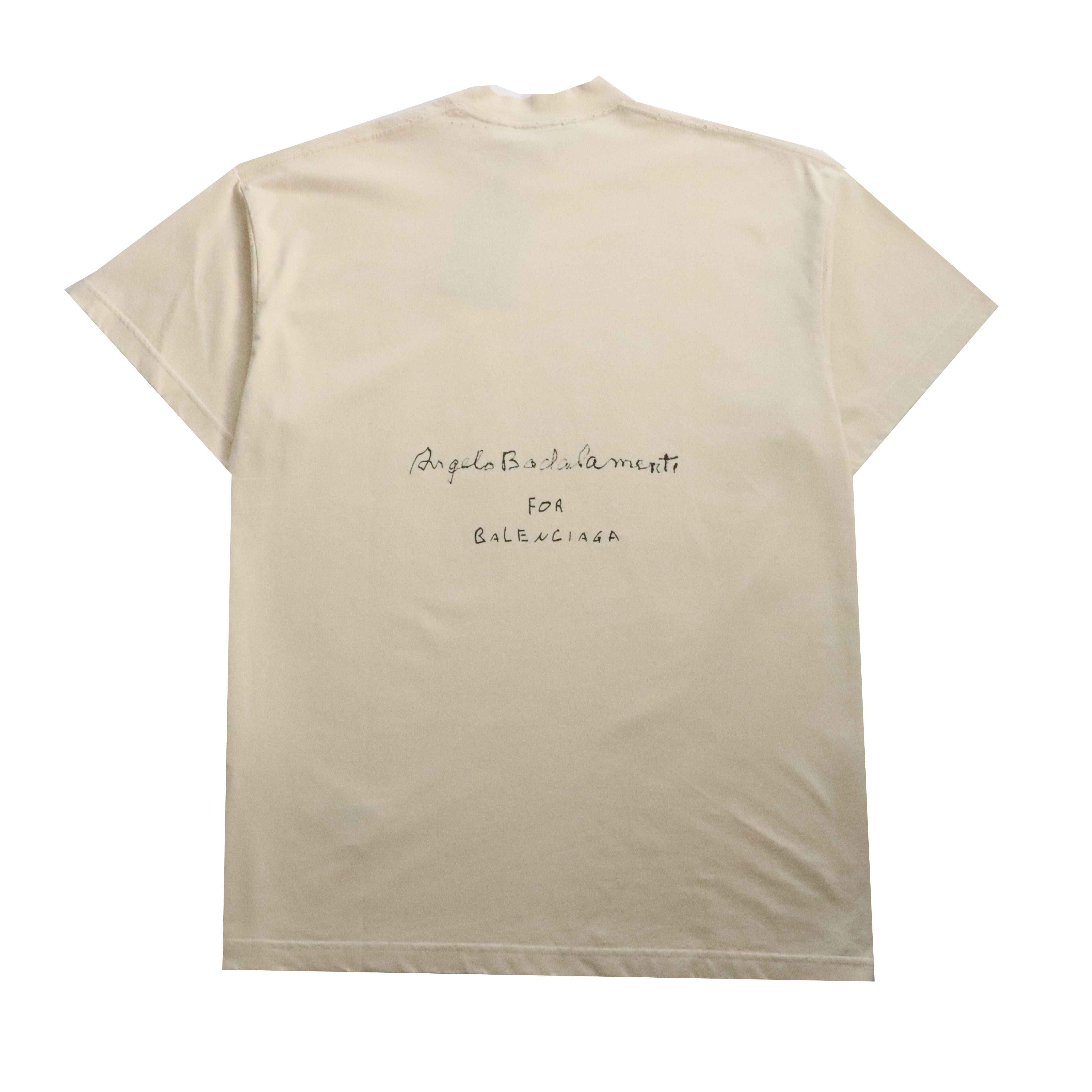 Balenciaga Musical Note Print Short Sleeve Khaki
