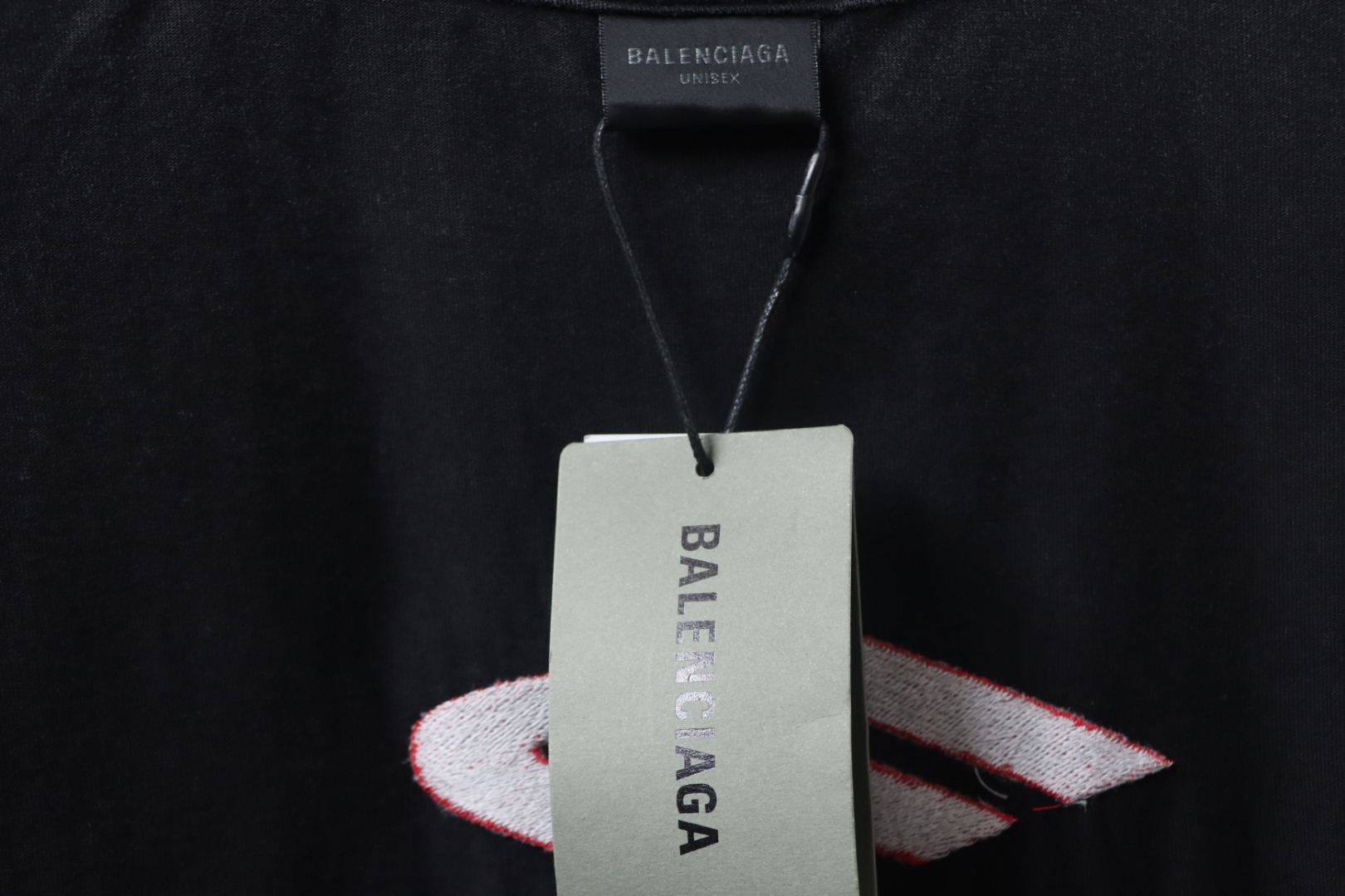 Balenciaga new 3b large m front and back letters embroidered short sleeves black