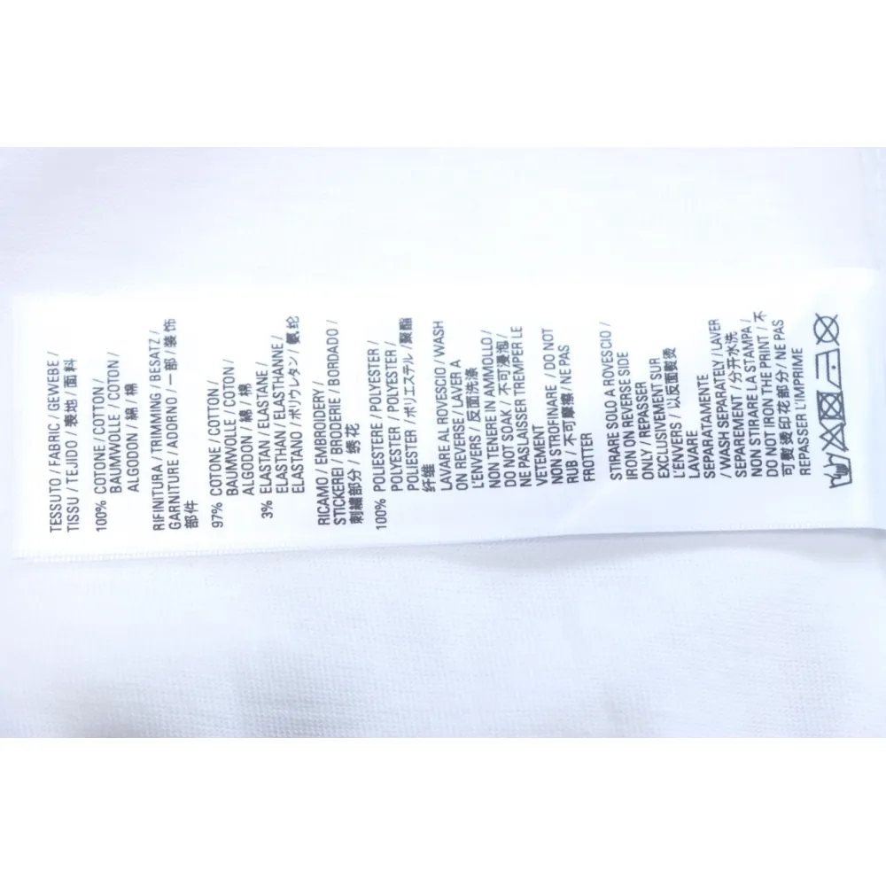 Balenciaga new 3b large m front and back letters embroidered short sleeves white