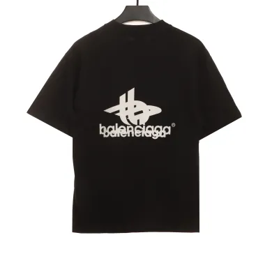 Balenciaga Overlapping LOGO Short Sleeve Black 02