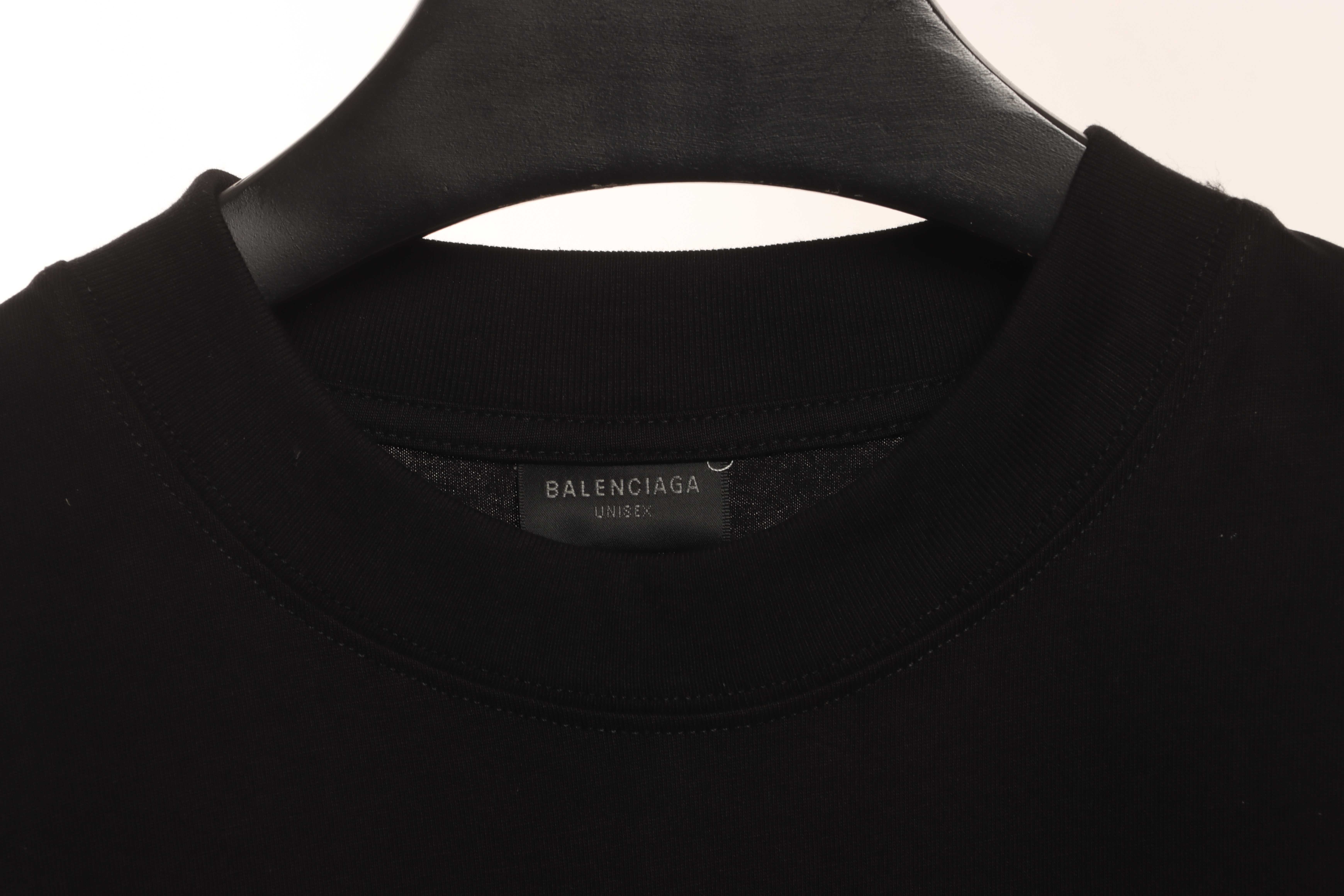 Balenciaga Overlapping LOGO Short Sleeve Black