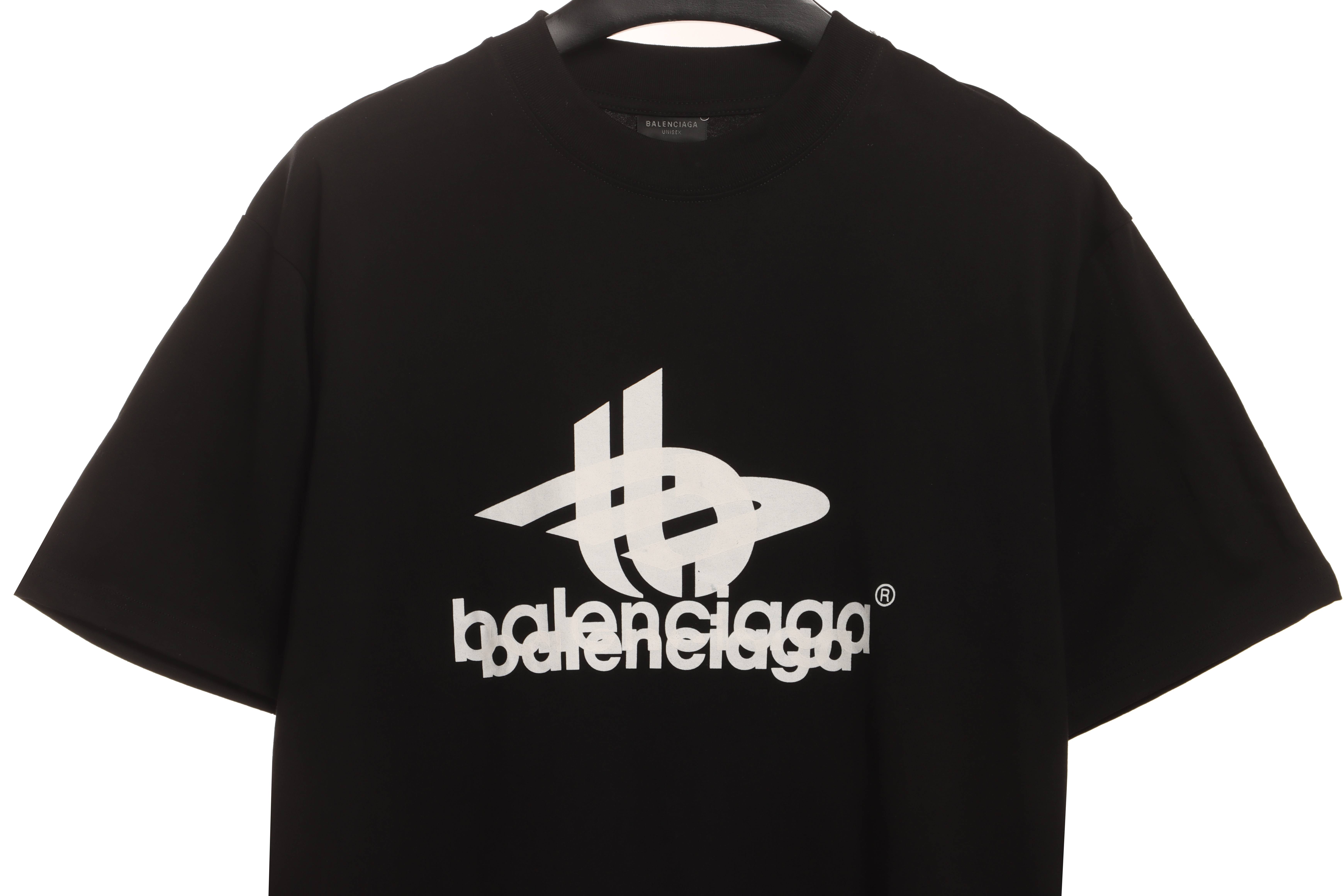 Balenciaga Overlapping LOGO Short Sleeve Black