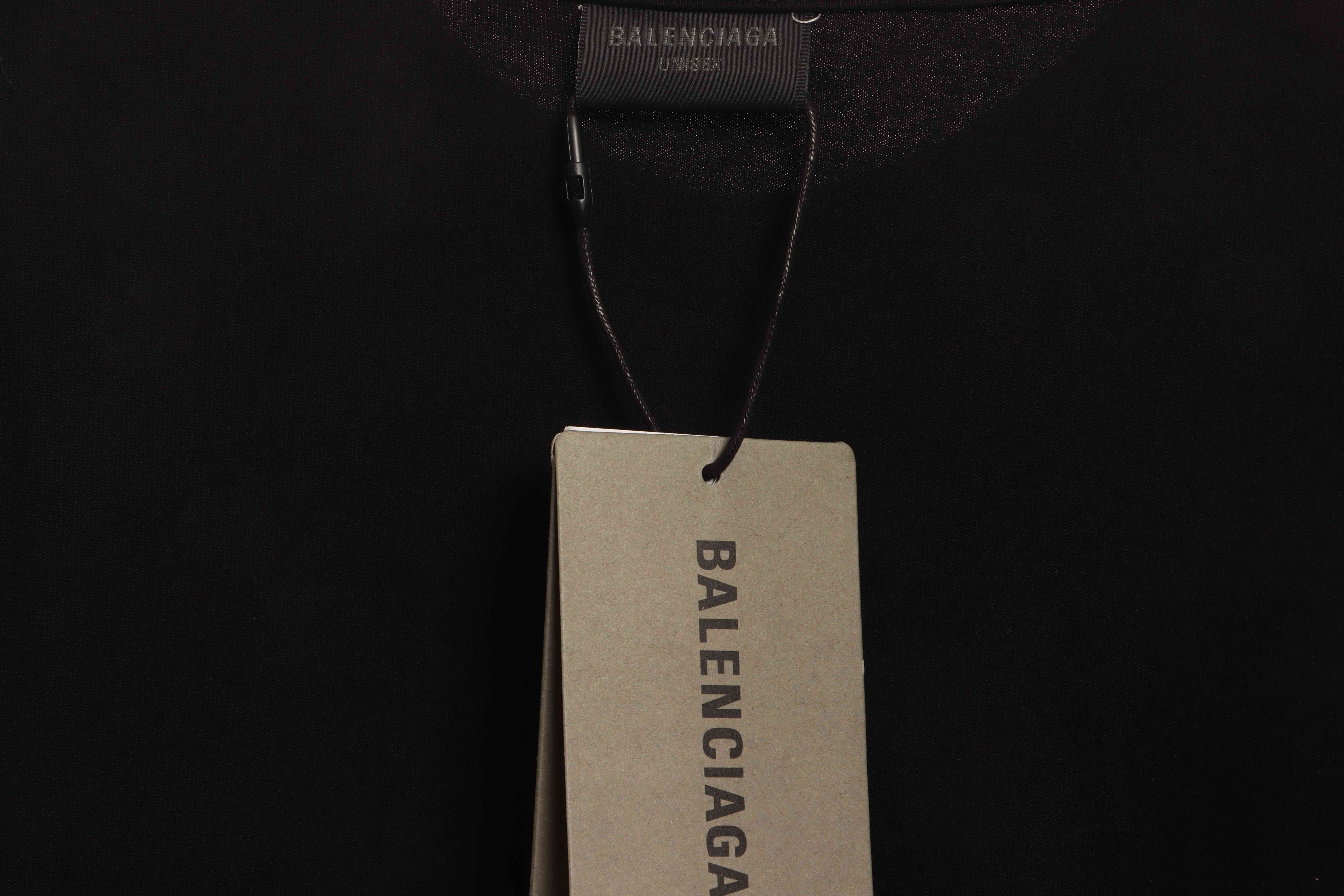 Balenciaga Overlapping LOGO Short Sleeve Black