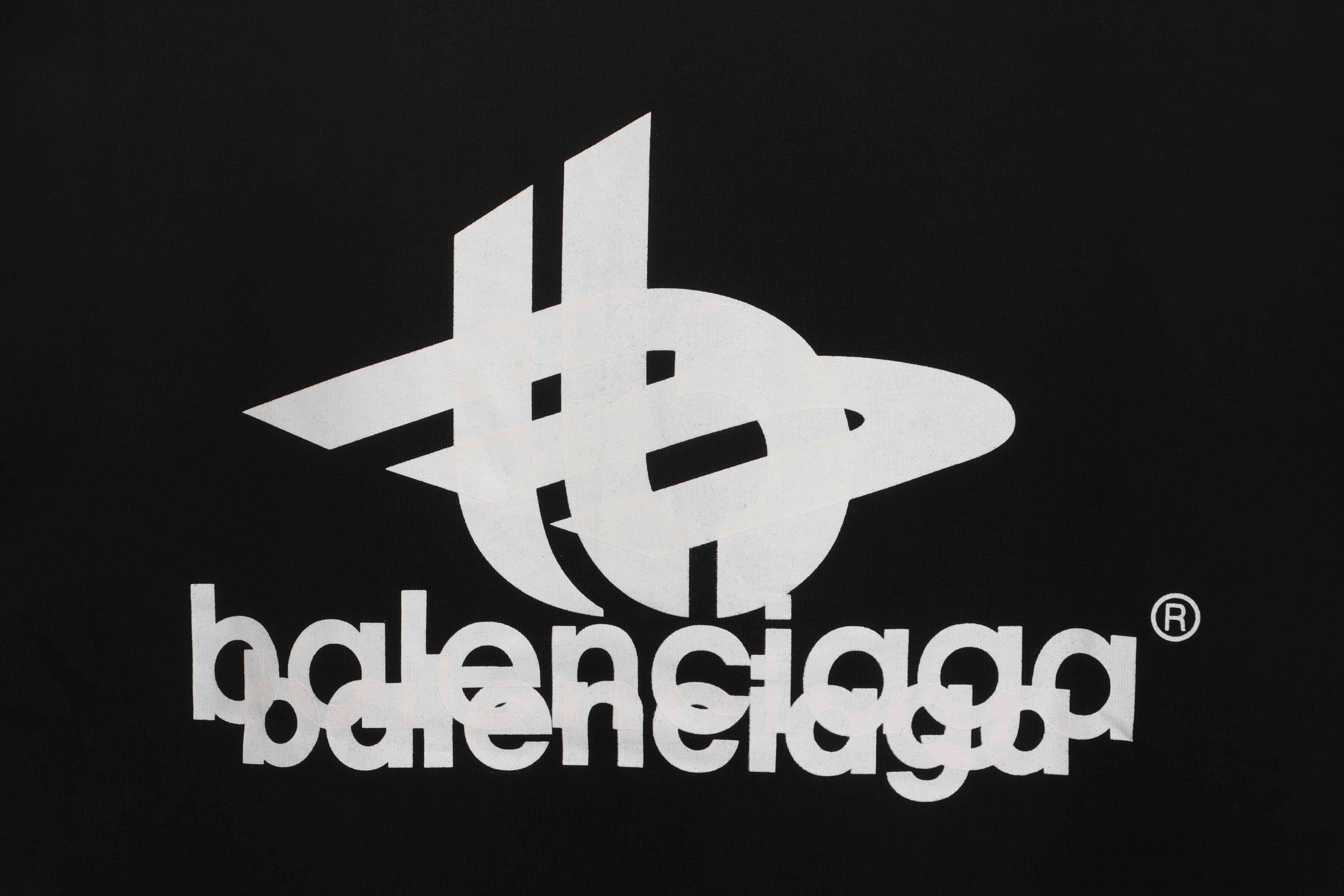 Balenciaga Overlapping LOGO Short Sleeve Black