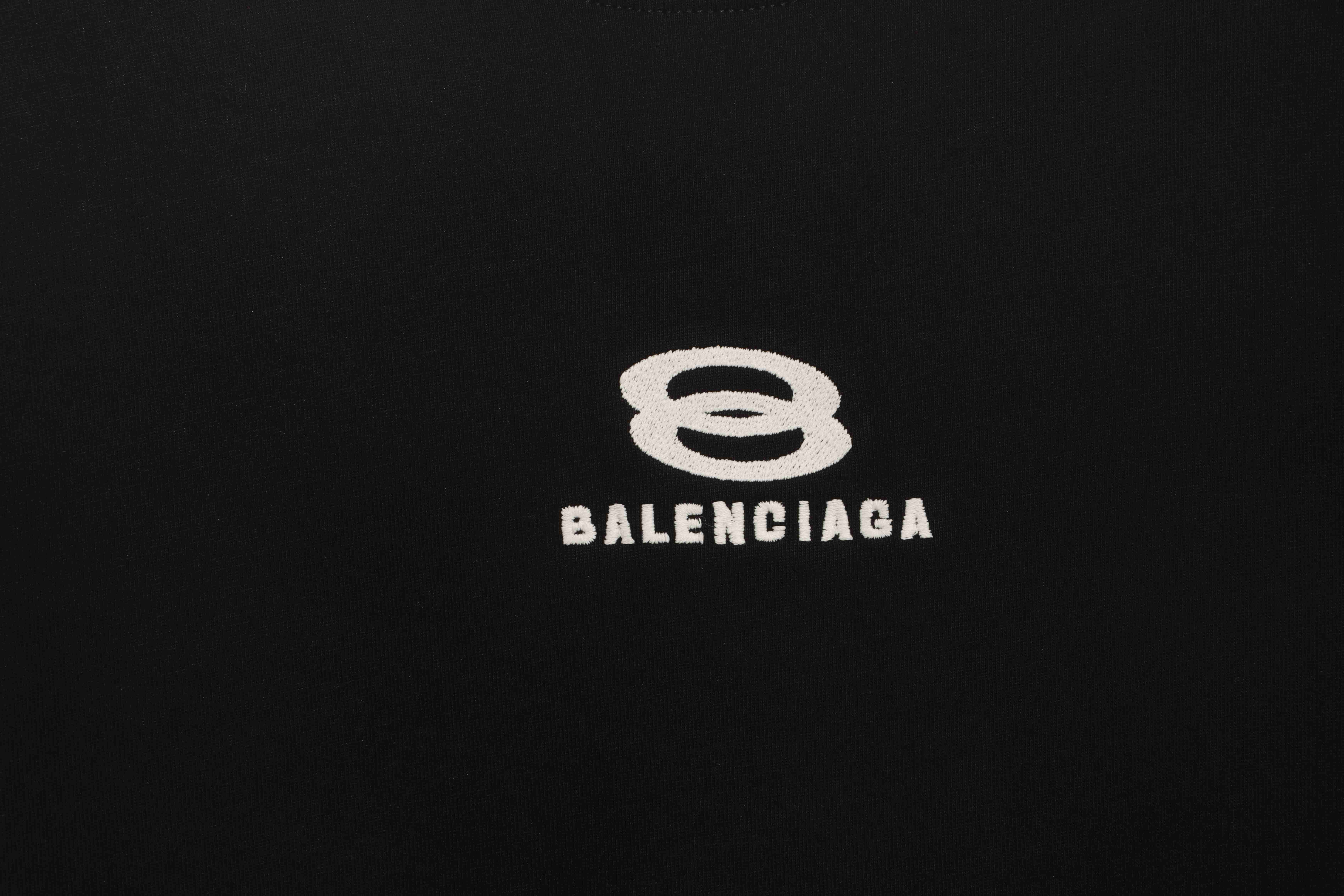 Balenciaga patchwork embroidered jersey short sleeves black