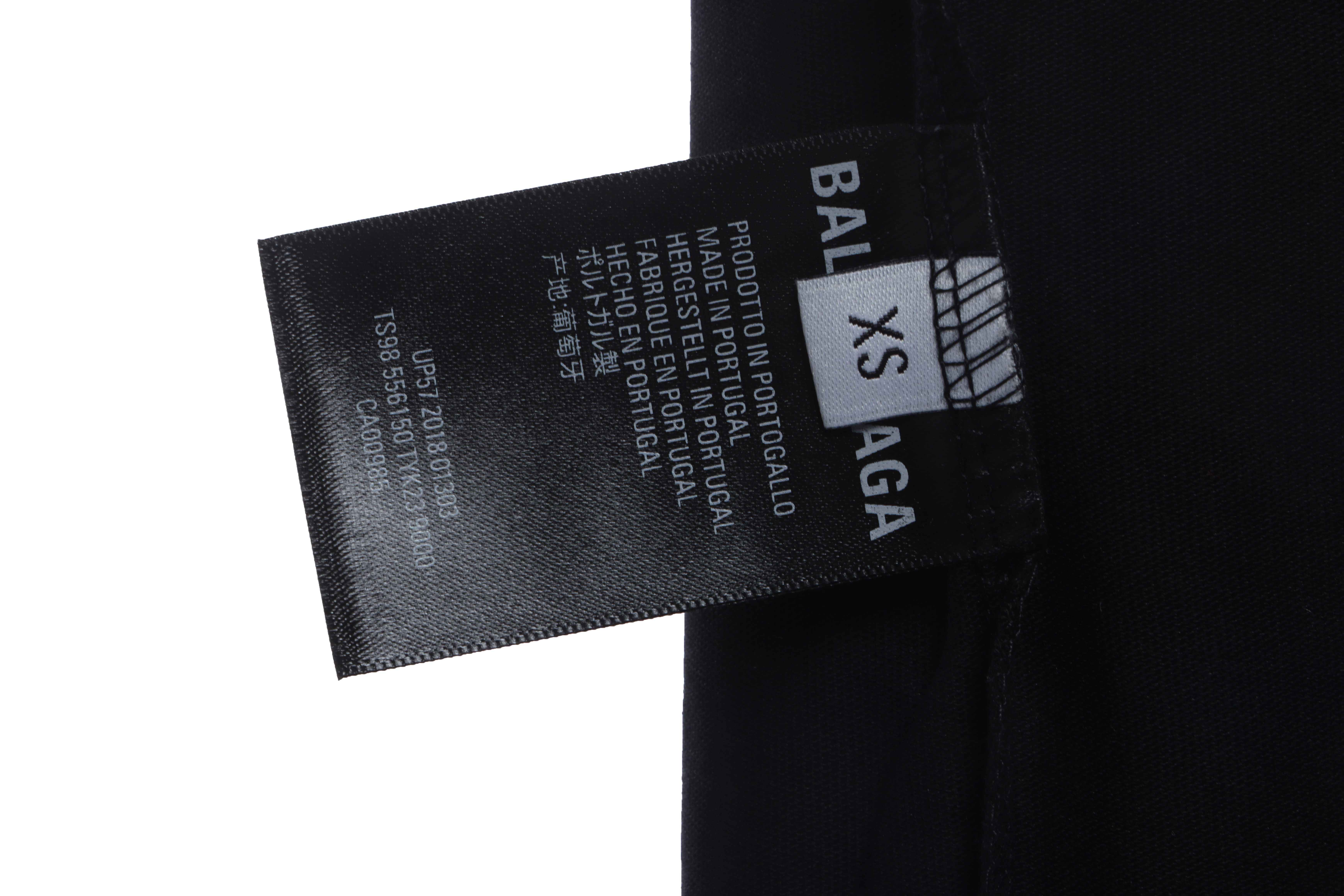 Balenciaga rhinestone button short sleeve black