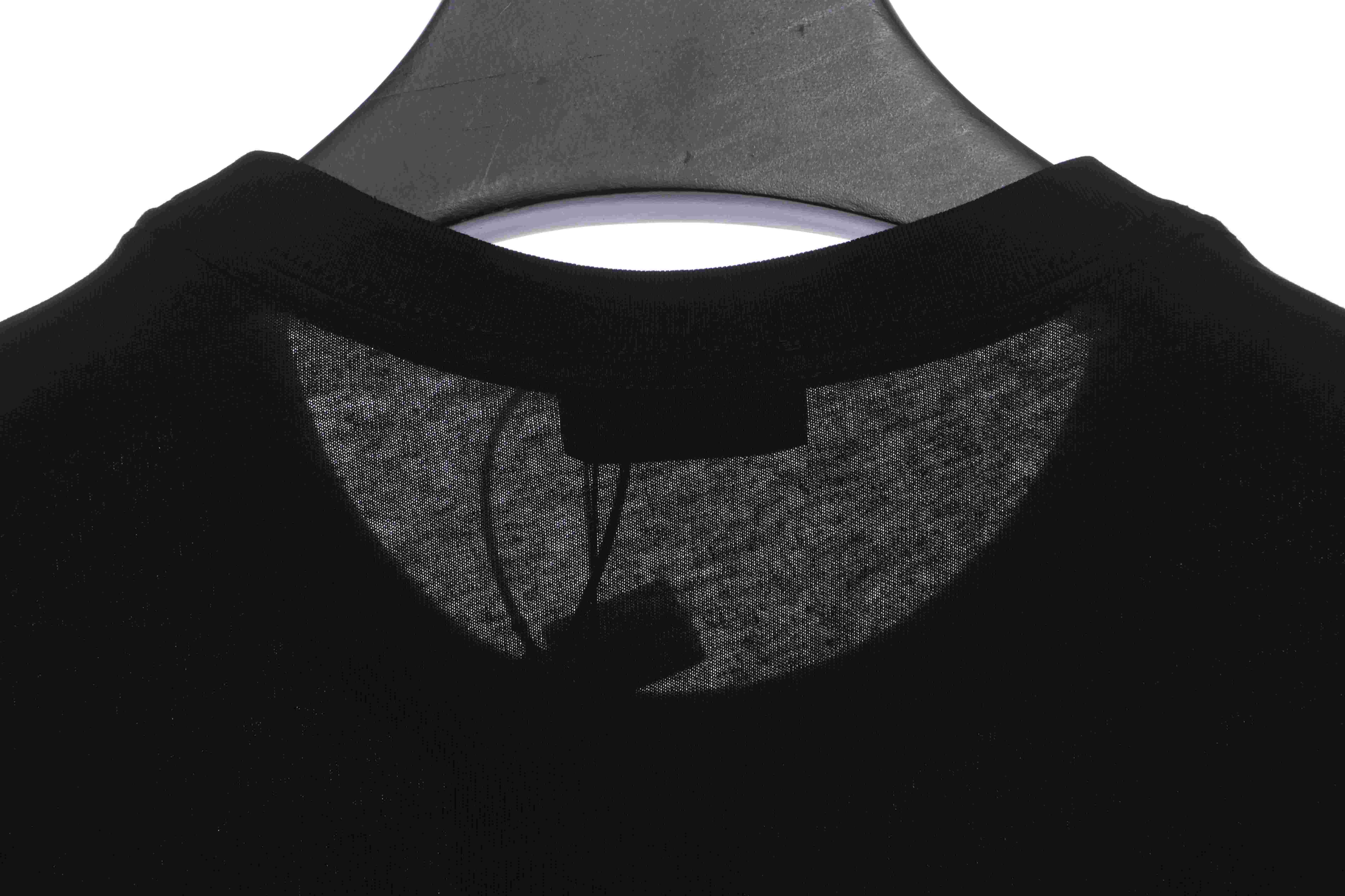 Balenciaga rhinestone button short sleeve black