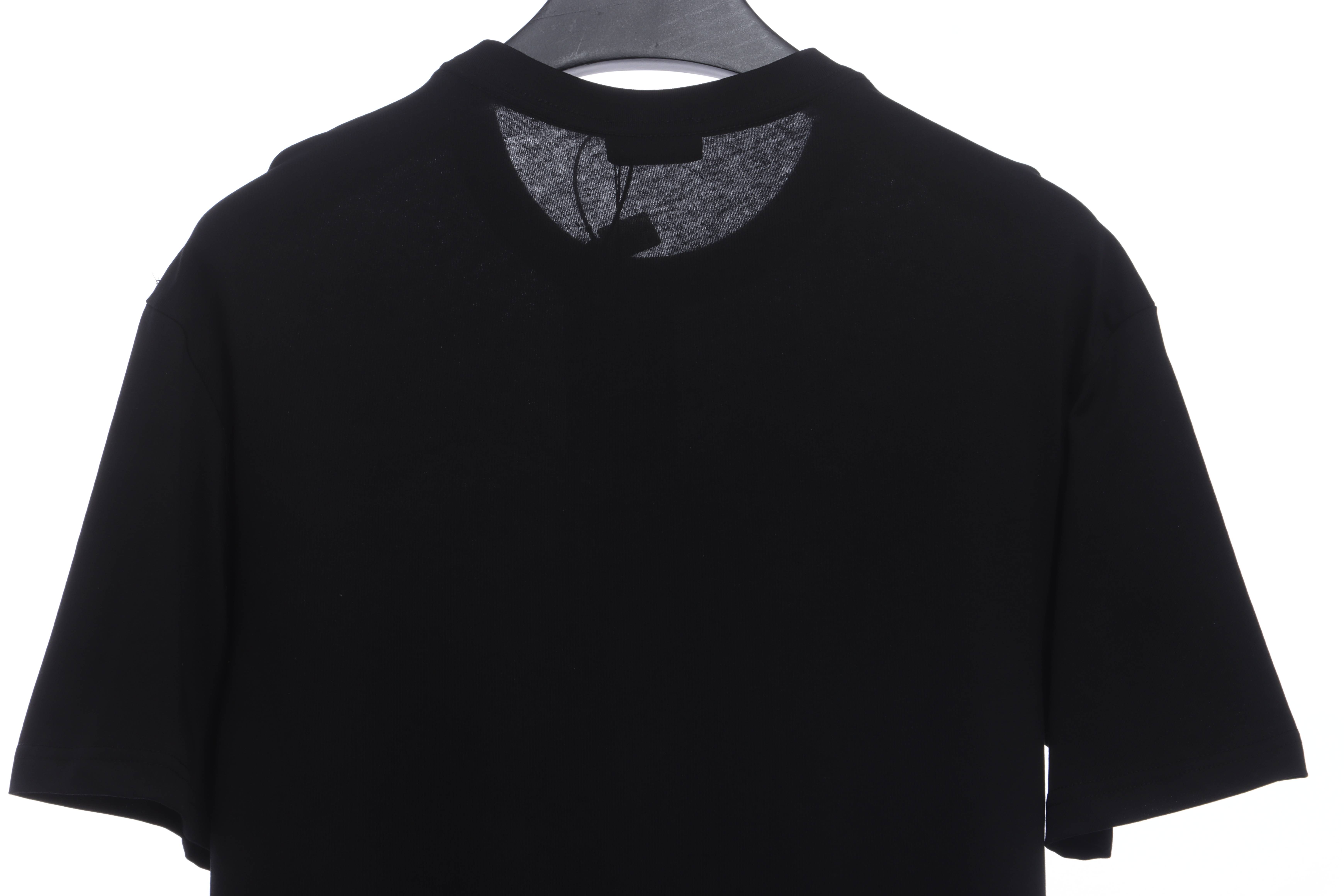 Balenciaga rhinestone button short sleeve black