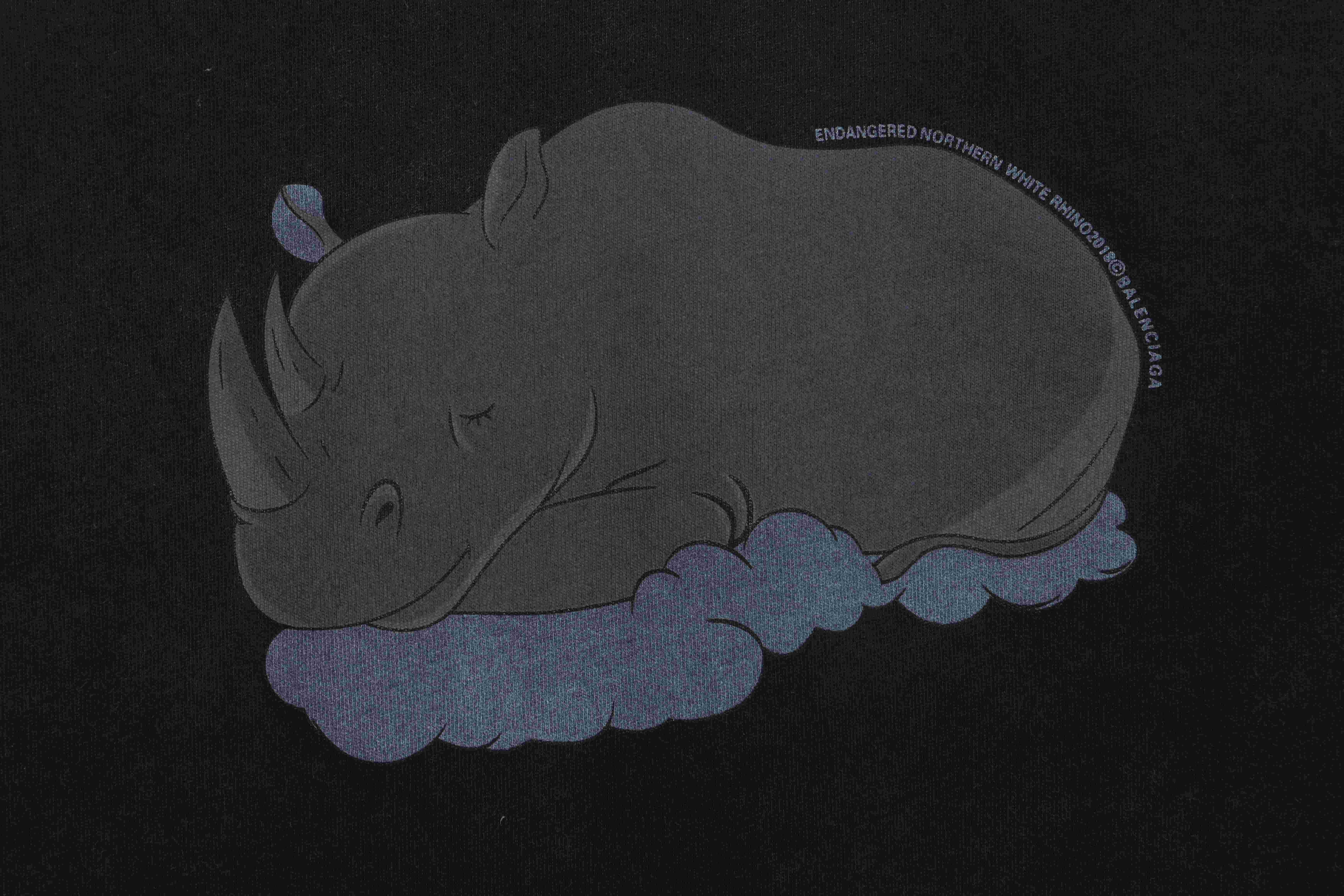 Balenciaga rhino print distressed short-sleeve