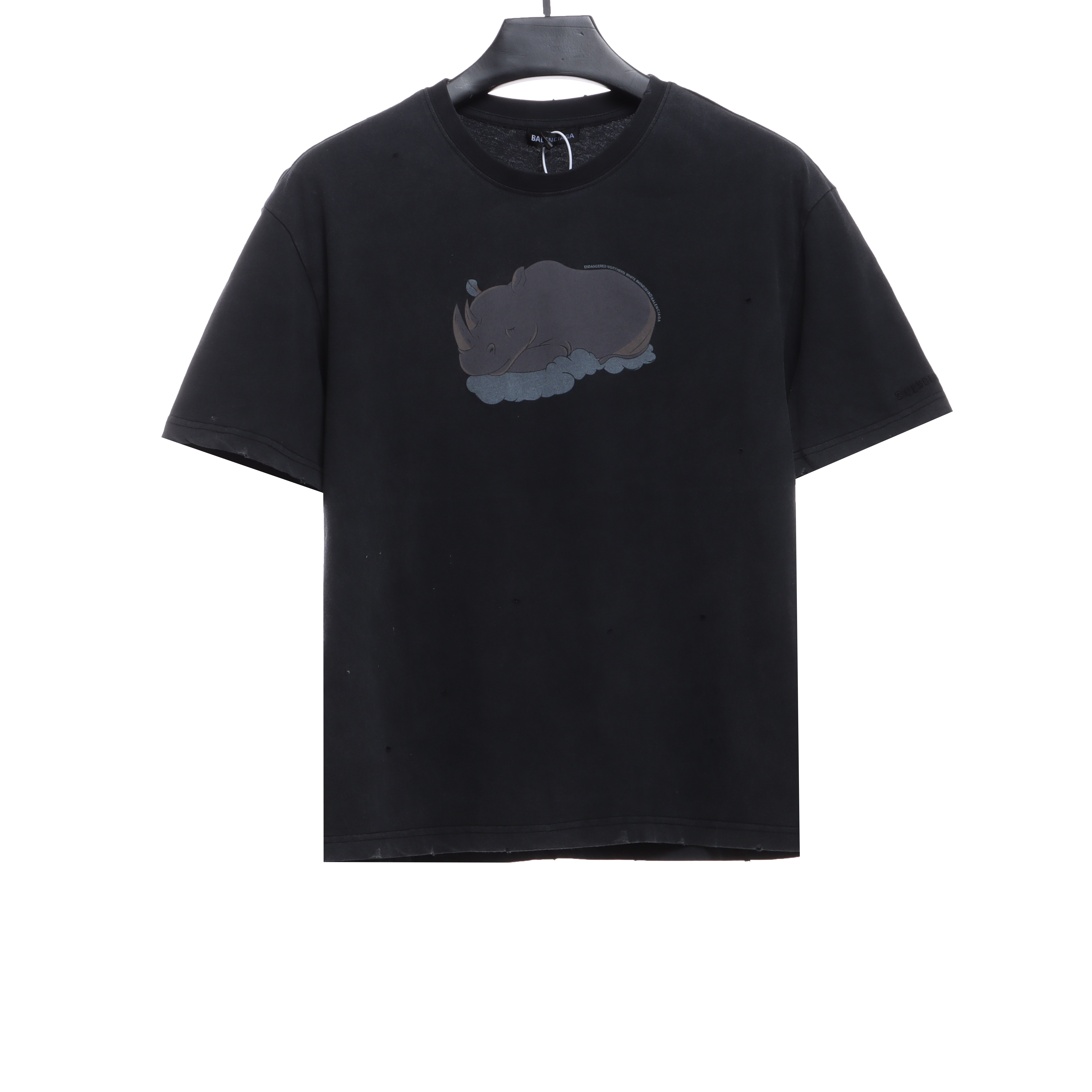 Balenciaga rhino print distressed short-sleeve