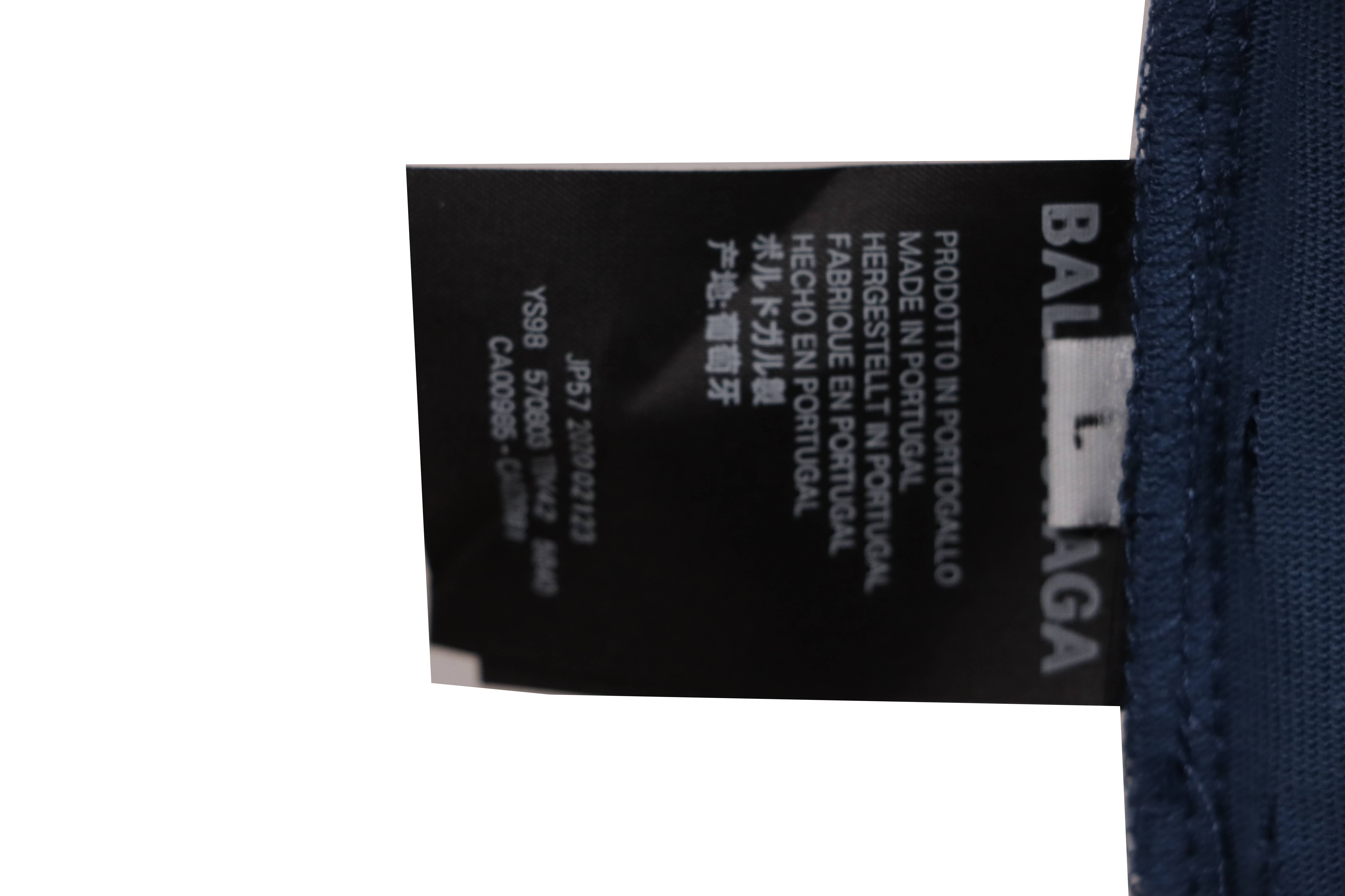 Balenciaga Rivet Puncture Washed Hole Short Sleeve Blue