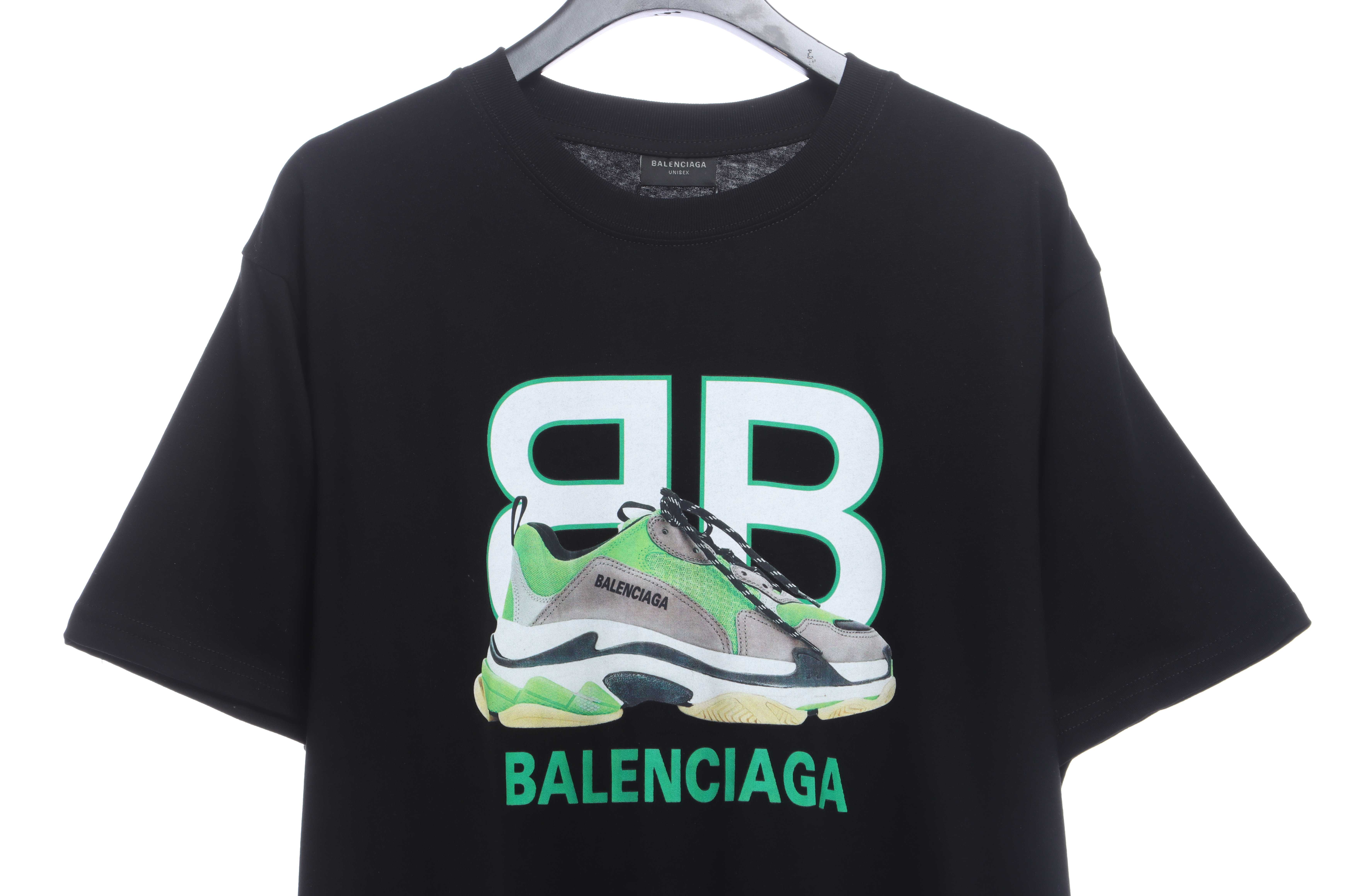 Balenciaga Shoes Lettering Short Sleeve Black