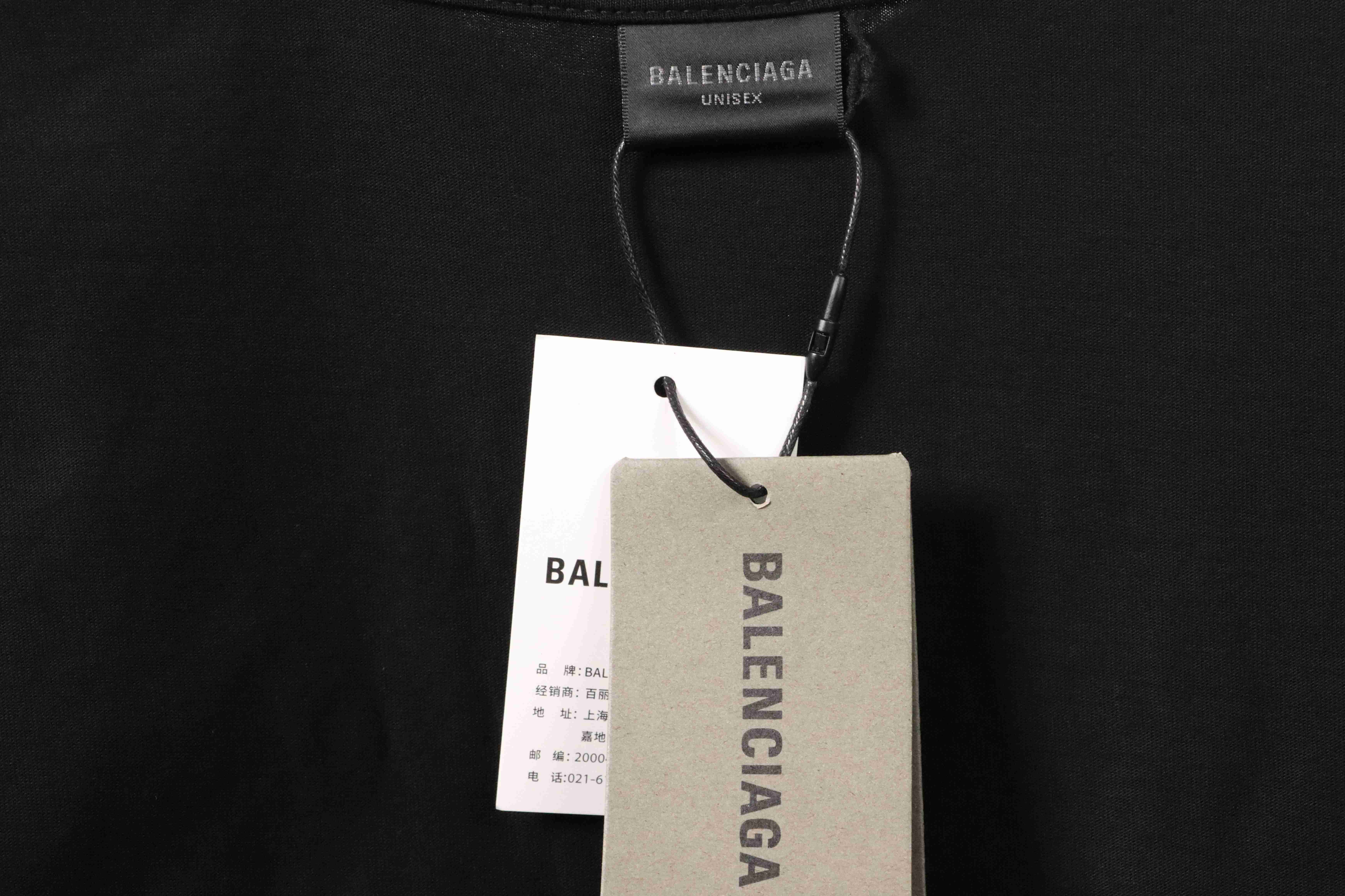 Balenciaga simple letter short sleeve black