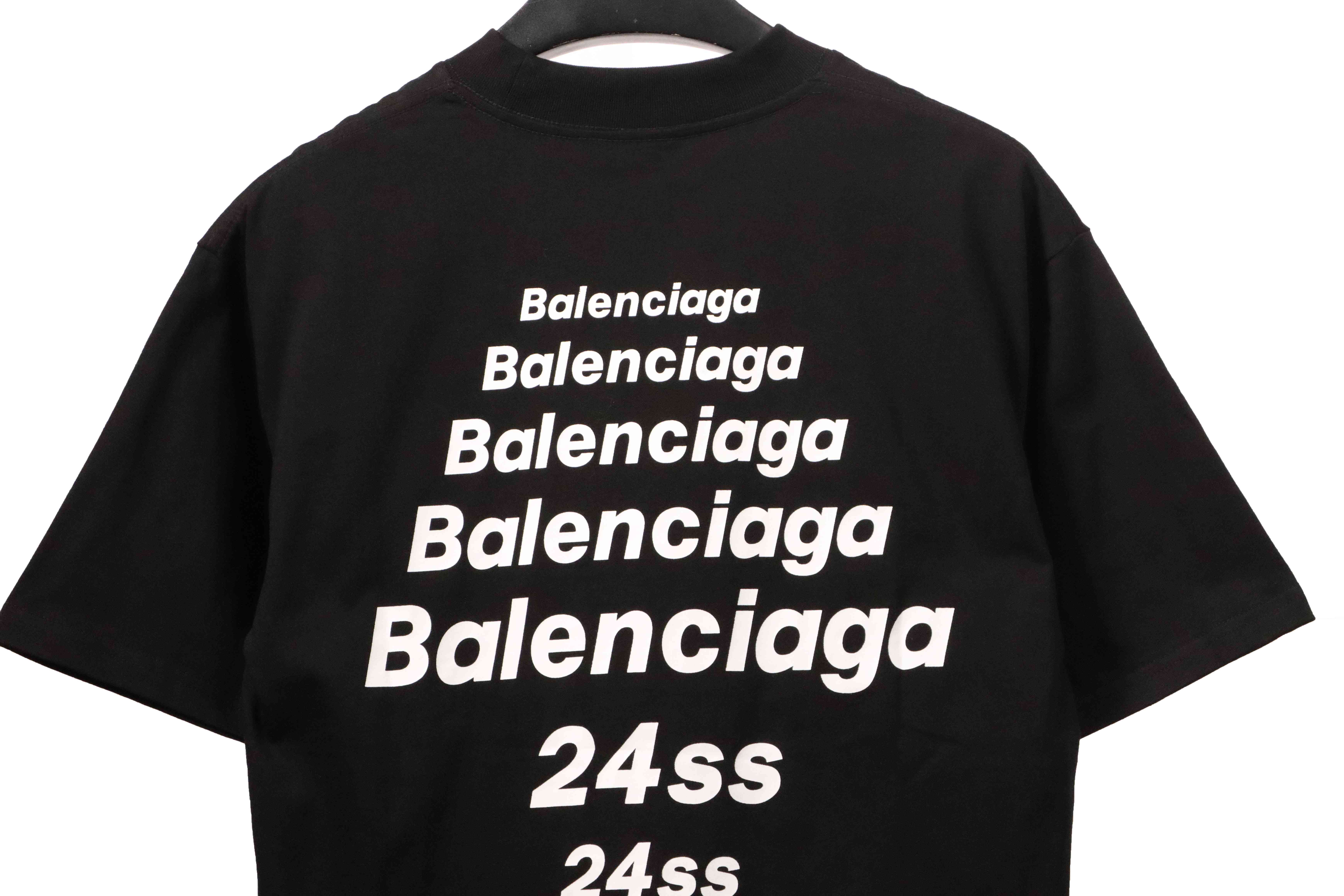 Balenciaga simple letter short sleeve black