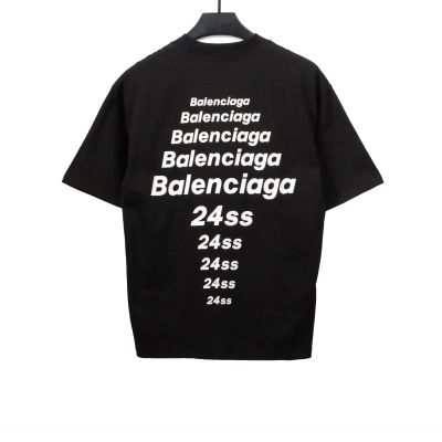 Balenciaga simple letter short sleeve black 02