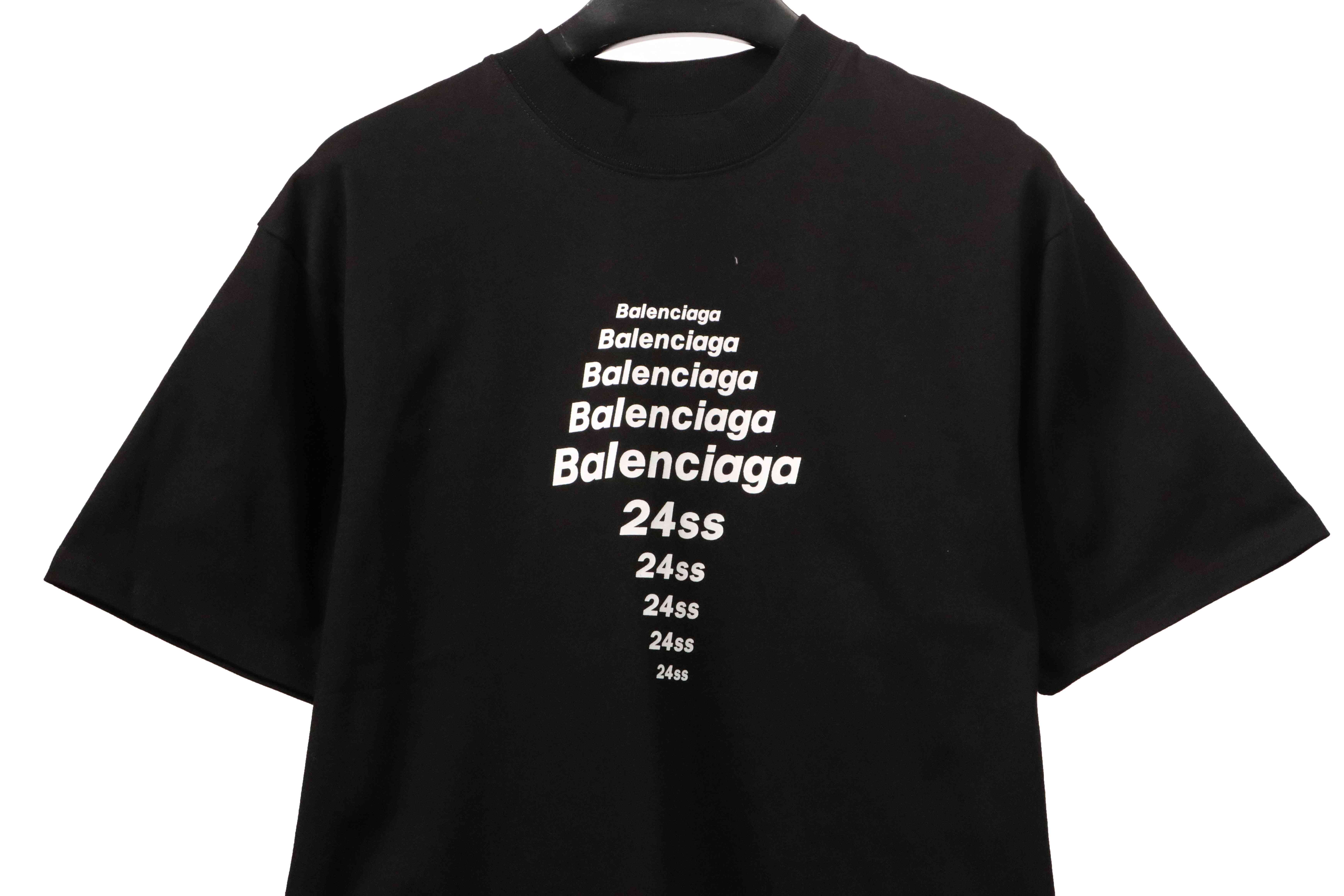 Balenciaga simple letter short sleeve black