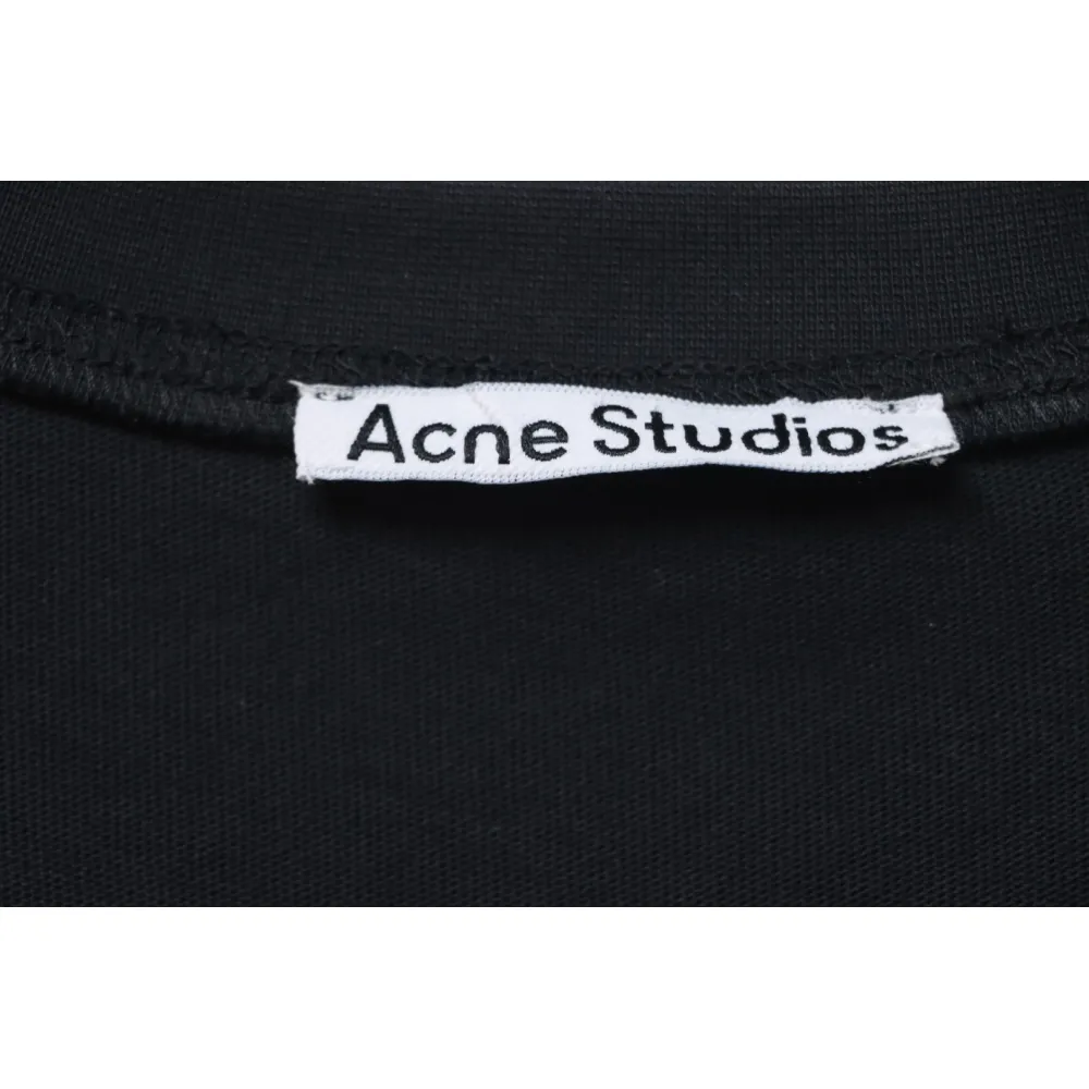Acne Studios 24ss Small Letter Printed Short Sleeve Black