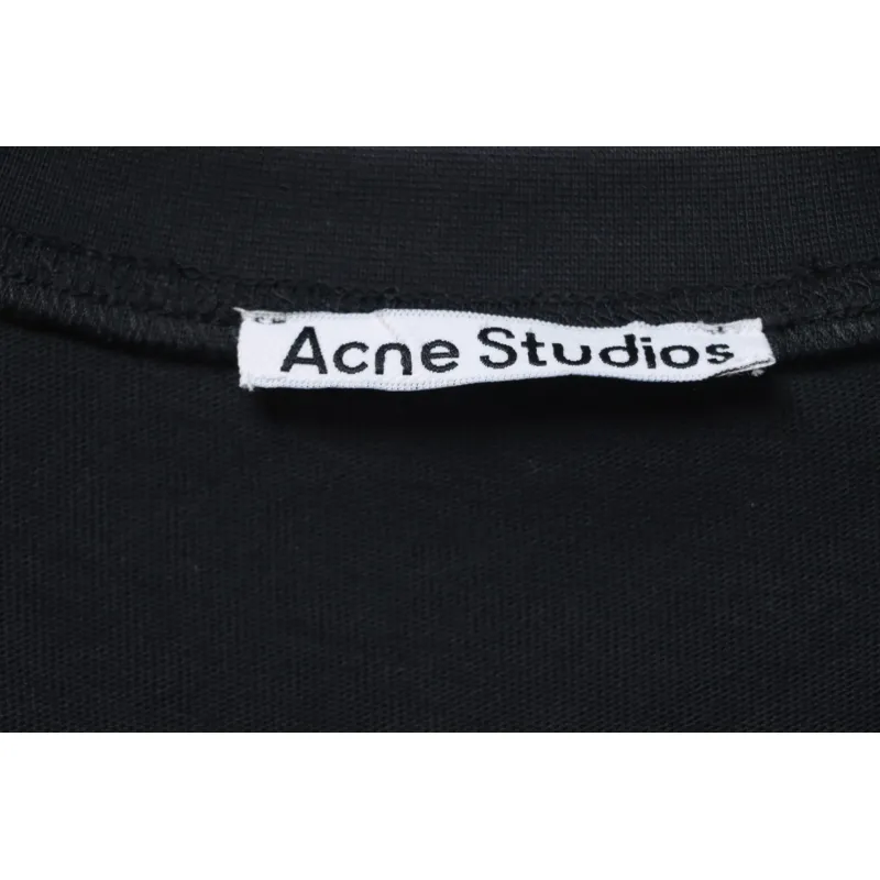 Acne Studios 24ss Small Letter Printed Short Sleeve Black