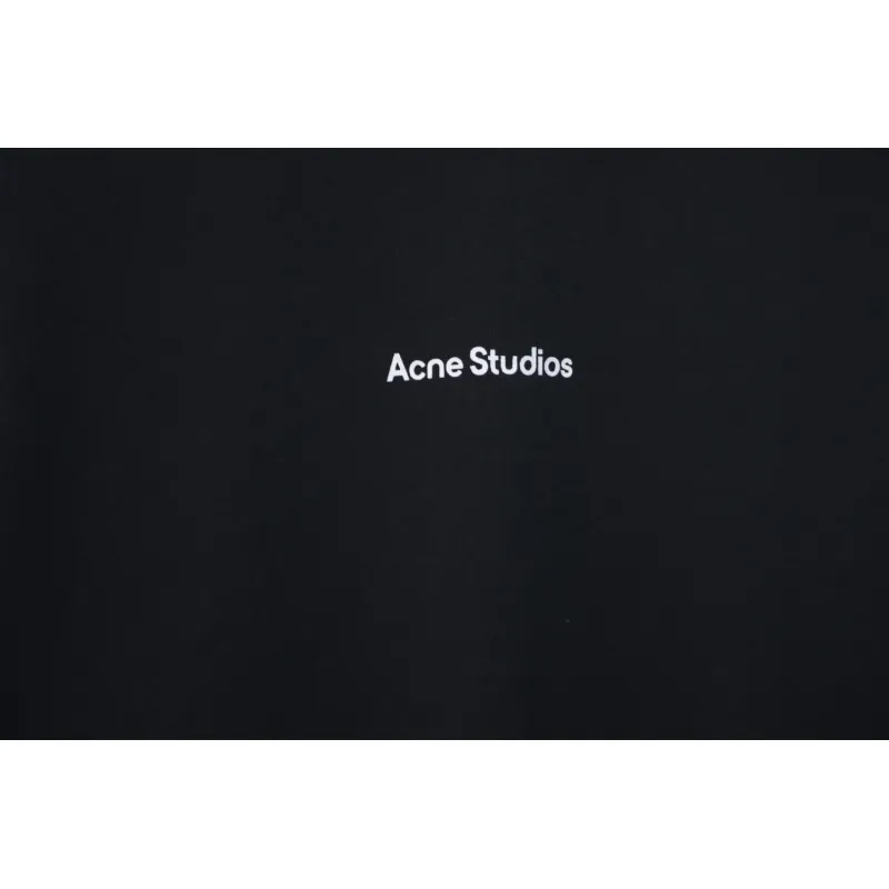 Acne Studios 24ss Small Letter Printed Short Sleeve Black